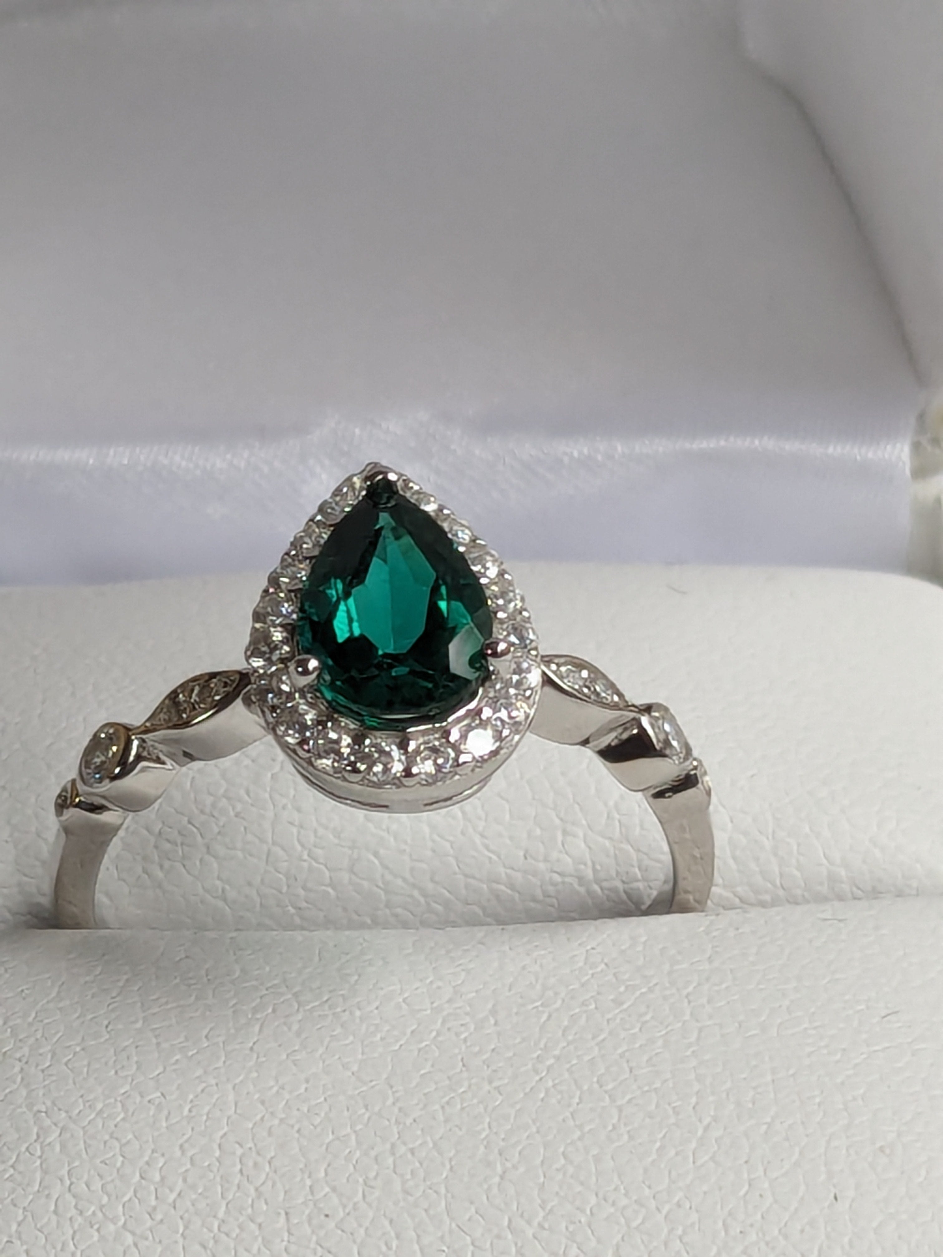 Emerald Ring with Halo