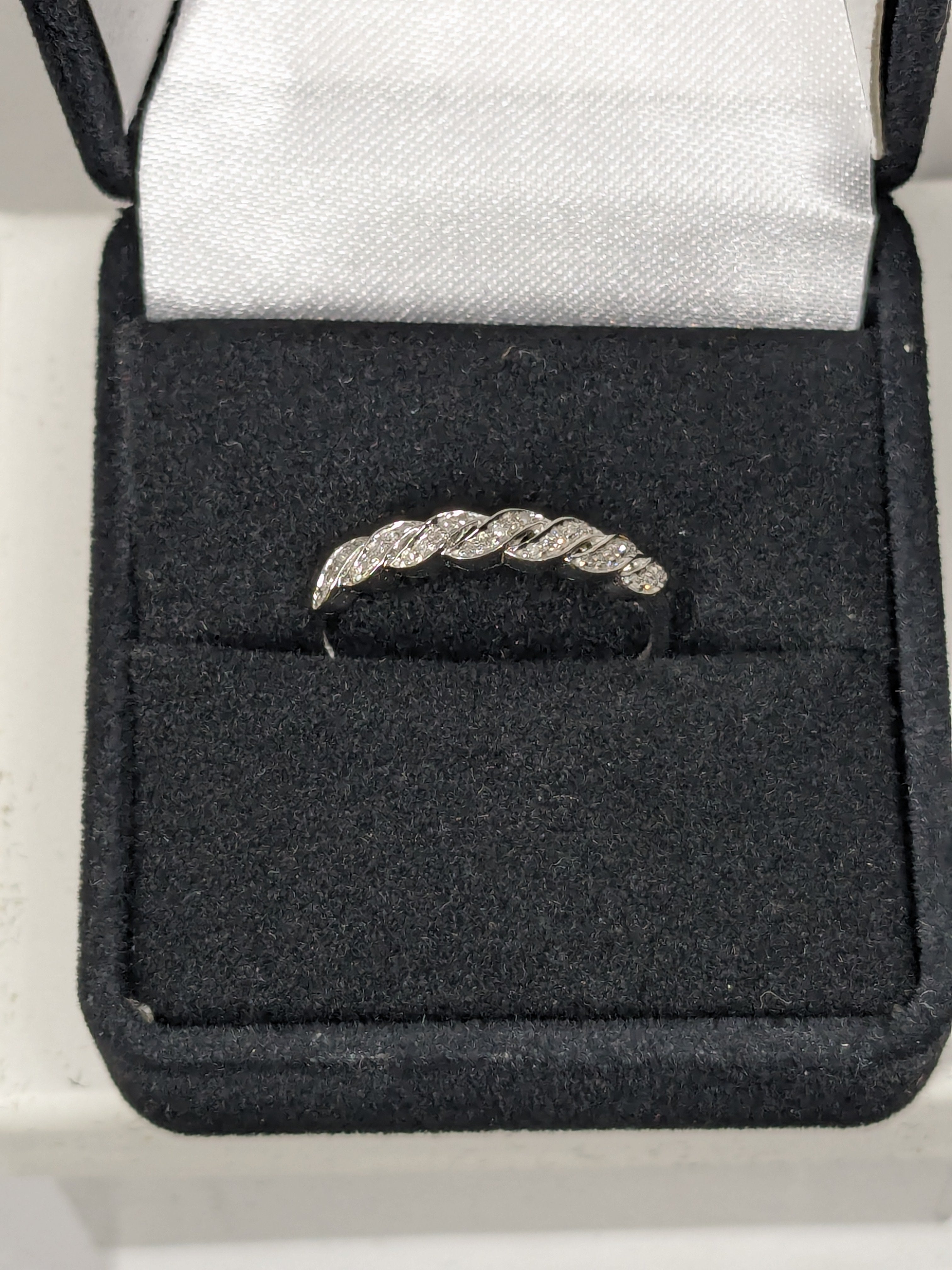 Diamond Twist Ring Wedding Band