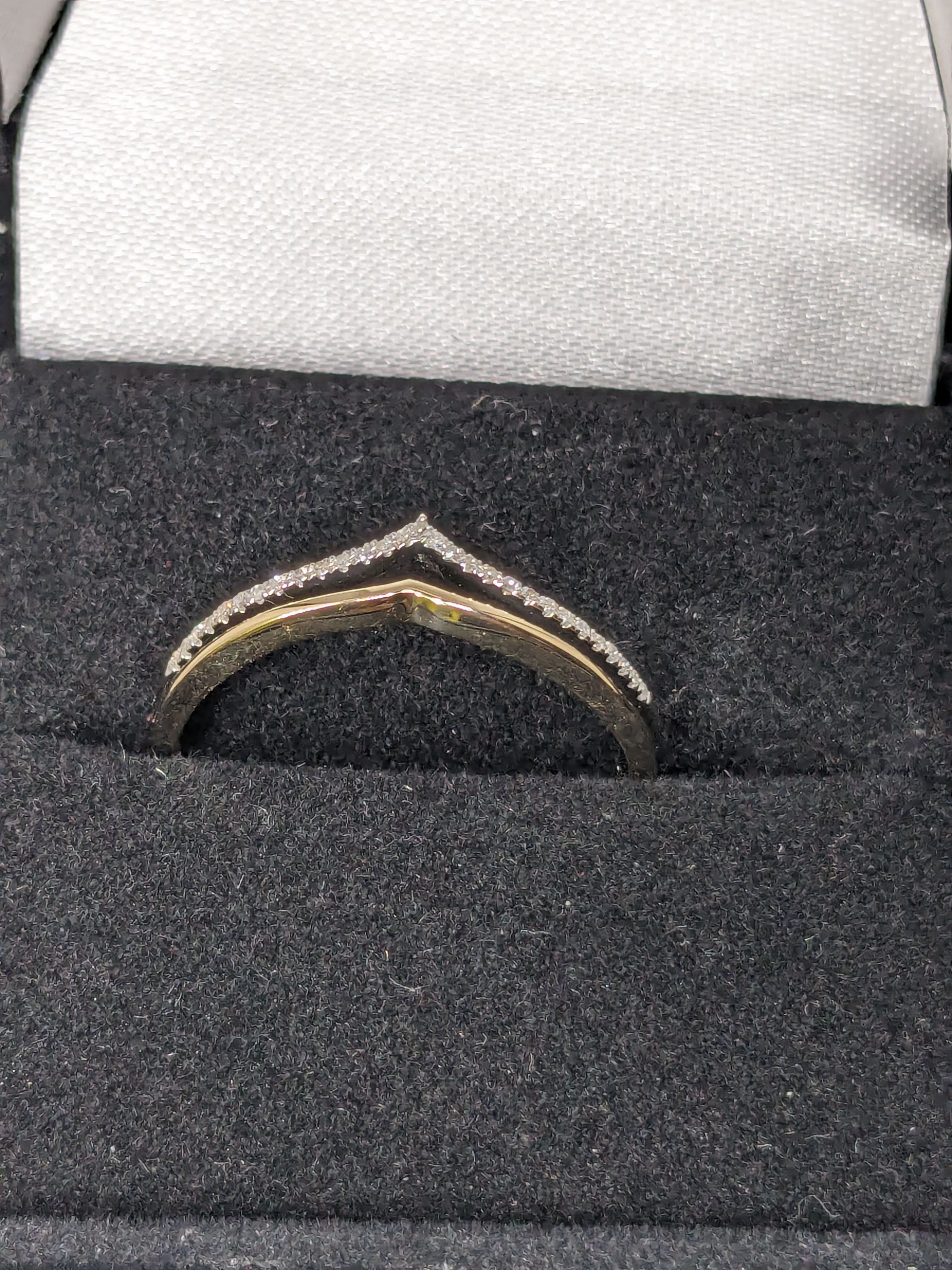 .2ct Natural Diamond Chevron Ring set in 14kt solid gold