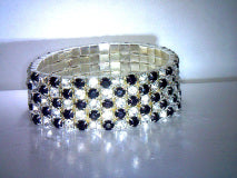 Black and White Topaz Stretch Bracelet