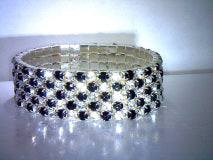 Black and White Topaz Stretch Bracelet