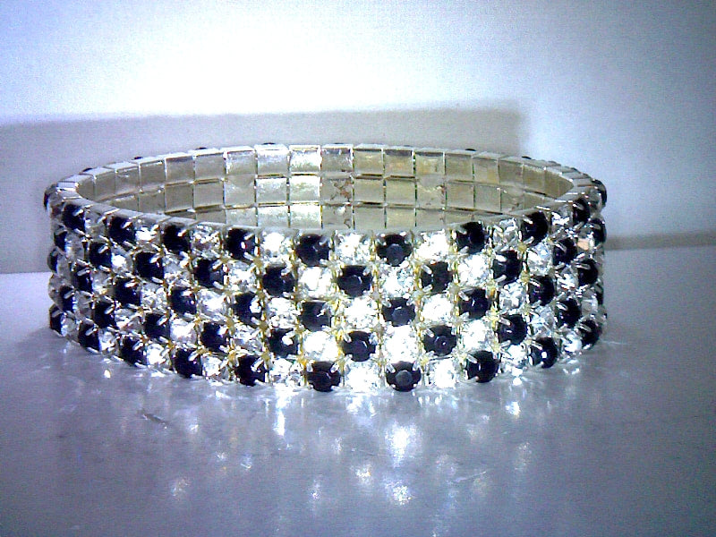 Black and White Topaz Stretch Bracelet