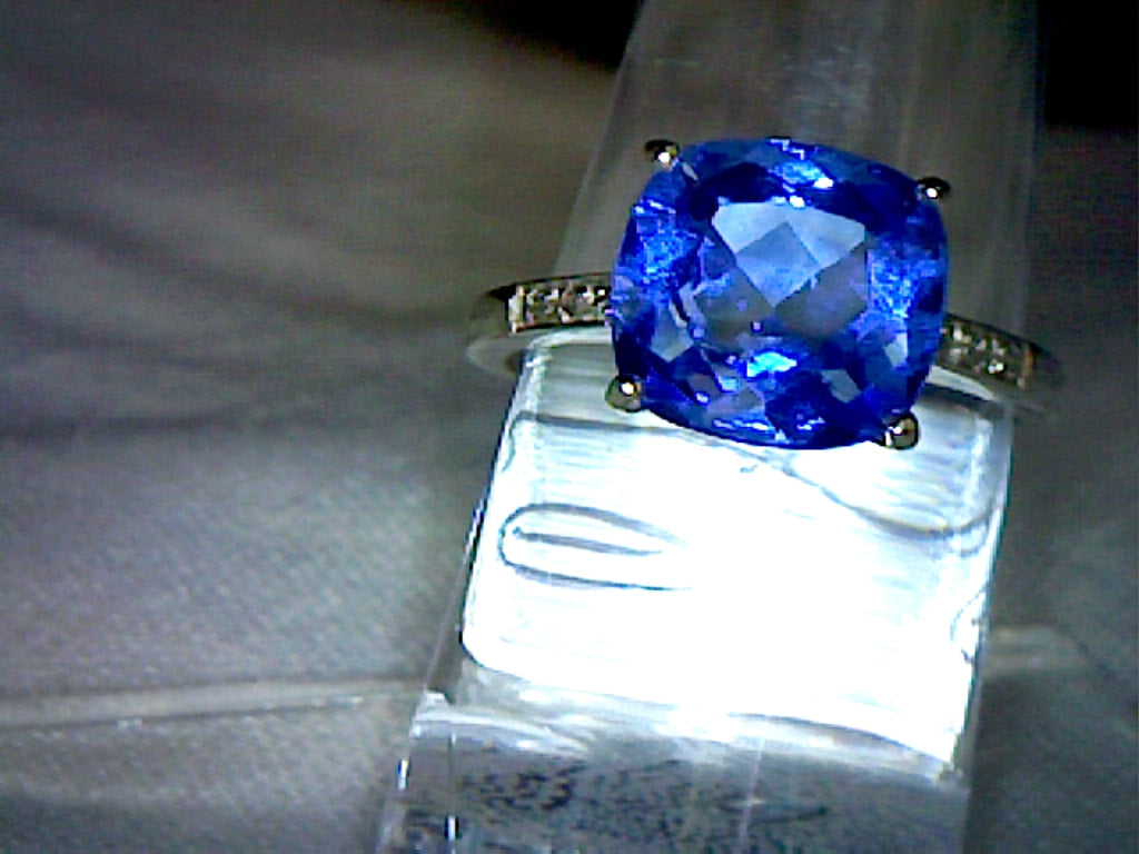 6 Carat Natural Mined Dark Blue Tanzanite Solitaire Statement Ring