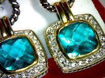 6 Ct Natural London Blue Topaz Door Knocker Post Earrings - Free Shipping