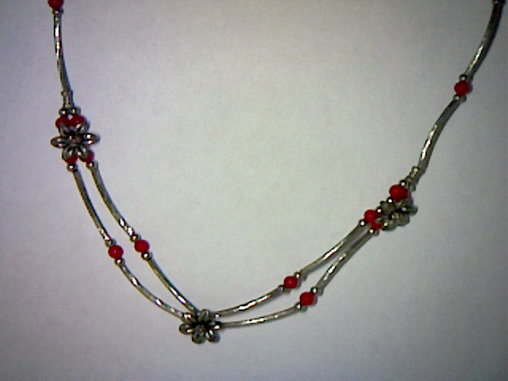 BOHO Simple Genuine Red Coral Necklace 40ct