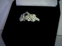 Antique White Emerald Cut Moissanite Ring 7mmx6mm/1.5ct