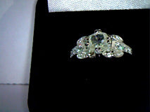 Antique White Emerald Cut Moissanite Ring 7mmx6mm/1.5ct