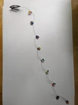 BOHO Style Hair Clip with dangling single tassle - beads, gold butterfly, gold star, white faux pearl