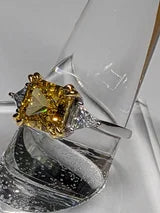 Yellow Square Radiant Cut 3ct Diamond Ring