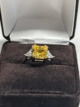 Yellow Square Radiant Cut 3ct Diamond Ring