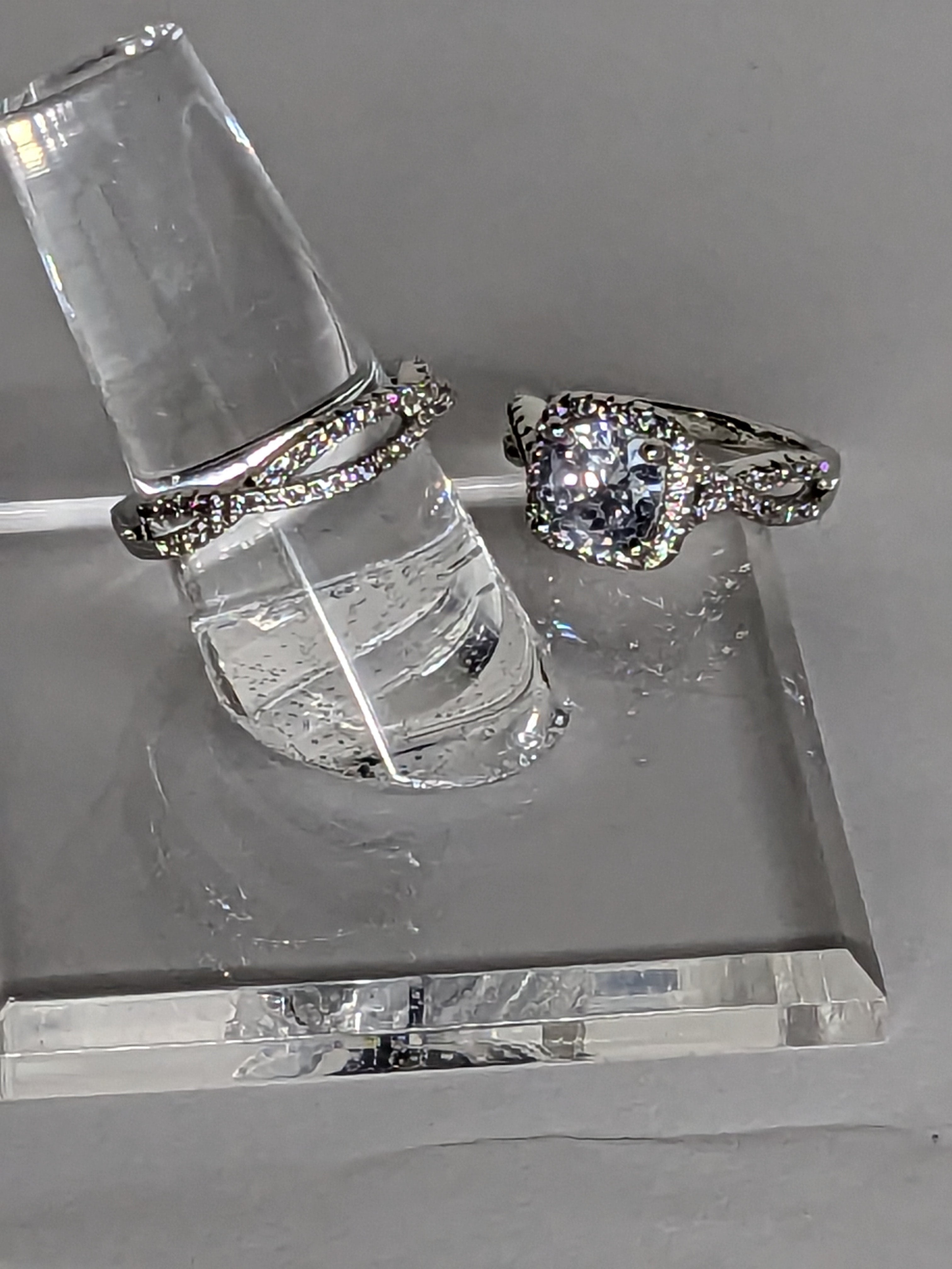 Brides Two Piece Wedding Ring Set, Silver, 3.46ct