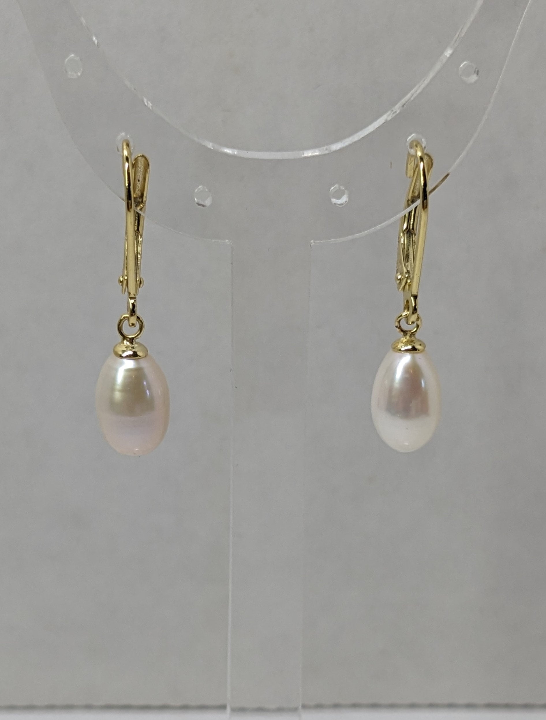 Cultured Freshwater Pearl Lever Back Dangle Earrings