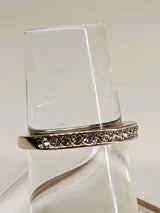 Woman's 2 pc Silver Tone Wedding Ring set