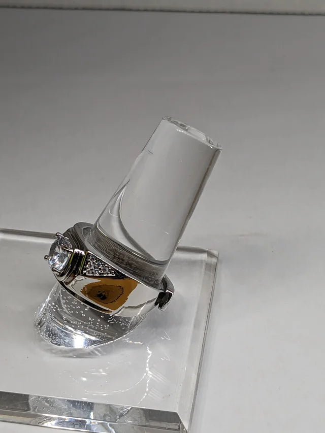 Moissanite Mens Adjustable Sterling Silver