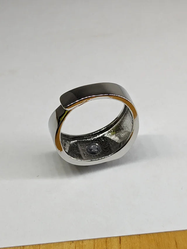 Moissanite Mens Adjustable Sterling Silver
