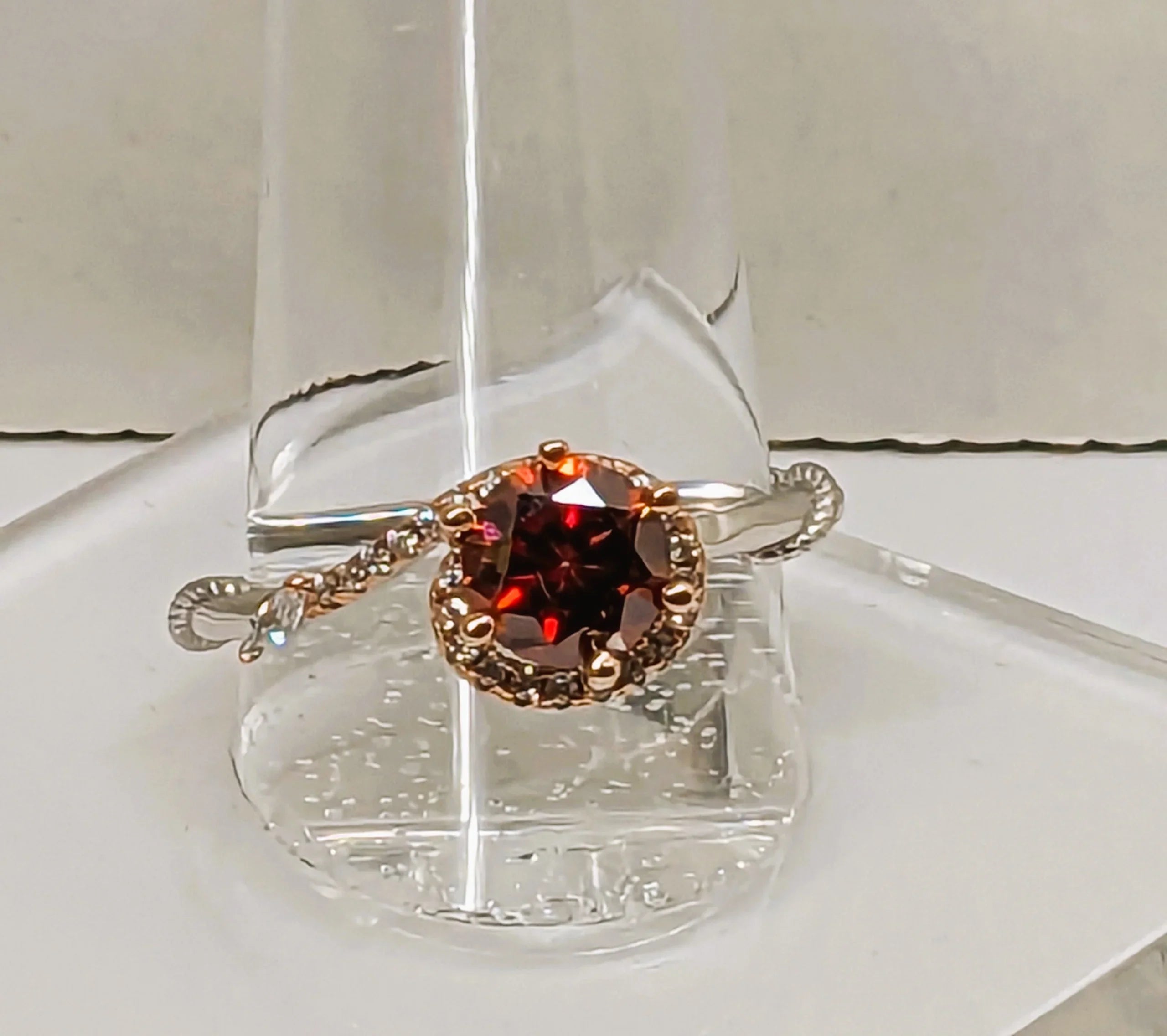 Red Moissanite Ring