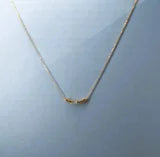 Crescent .20ct Moonstone and Zircon Link Necklace