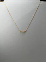 Crescent .20ct Moonstone and Zircon Link Necklace