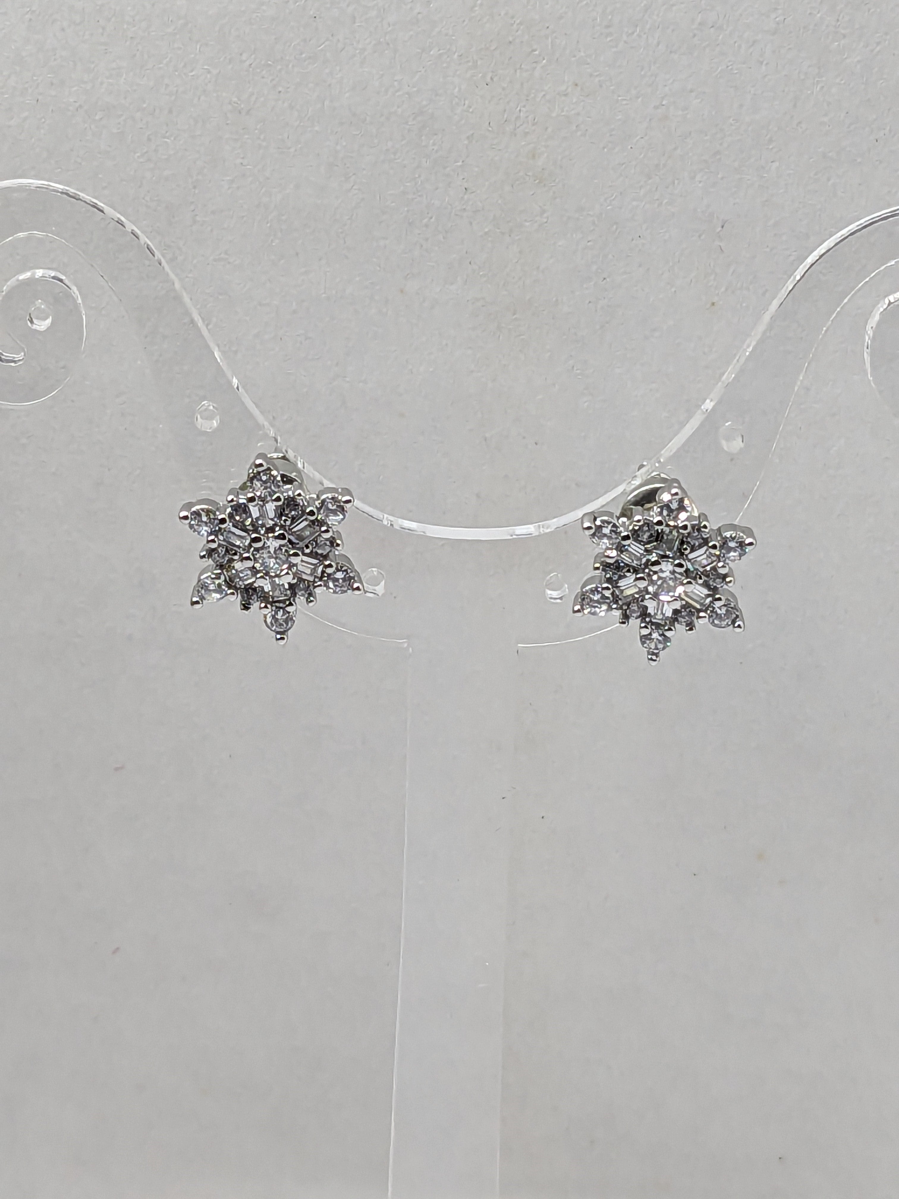 Cubic Zirconia 6 pointed Star Stud Earrings