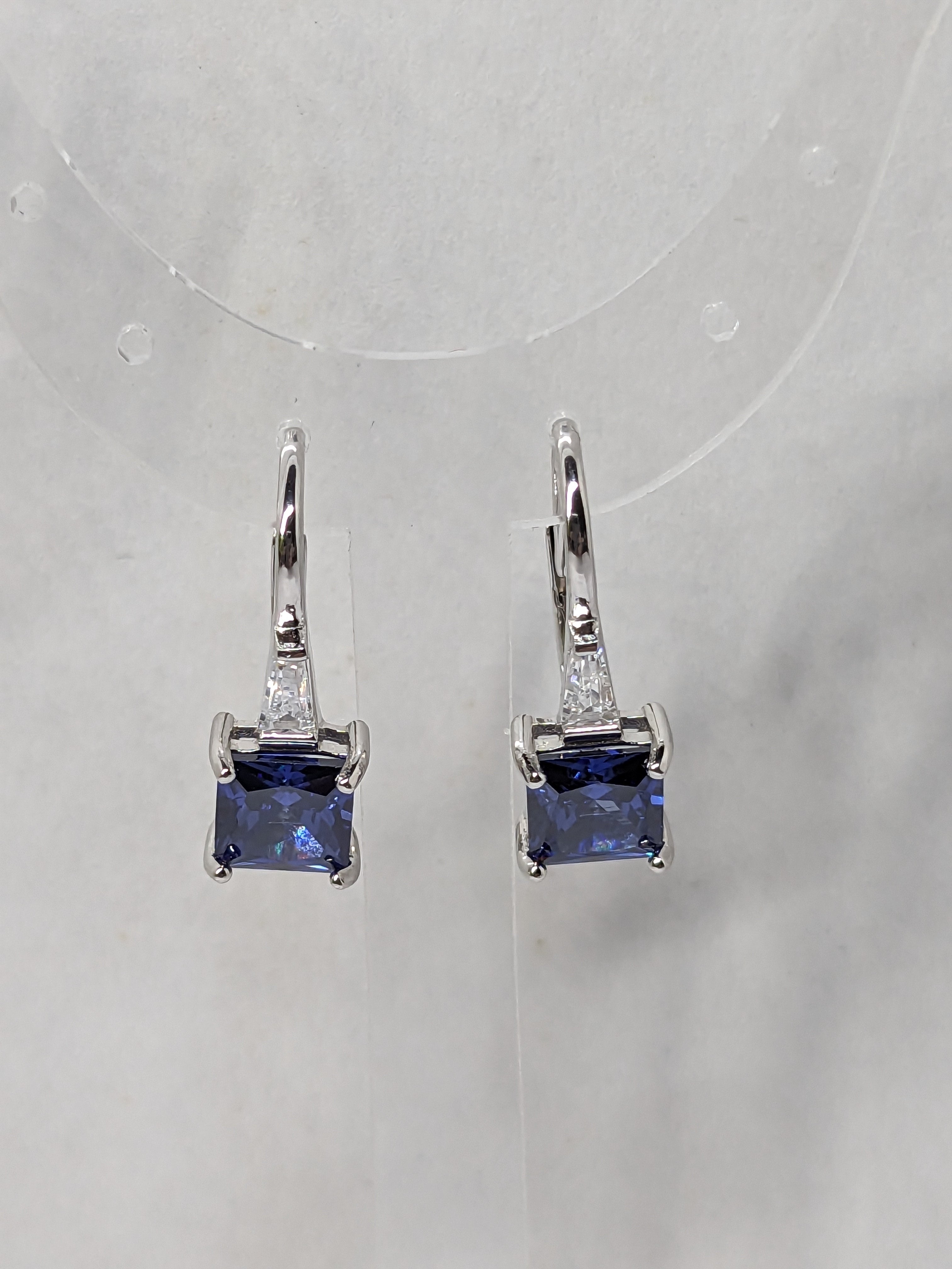 Blue Tanzanite Lever back Earrings 2.10ctw