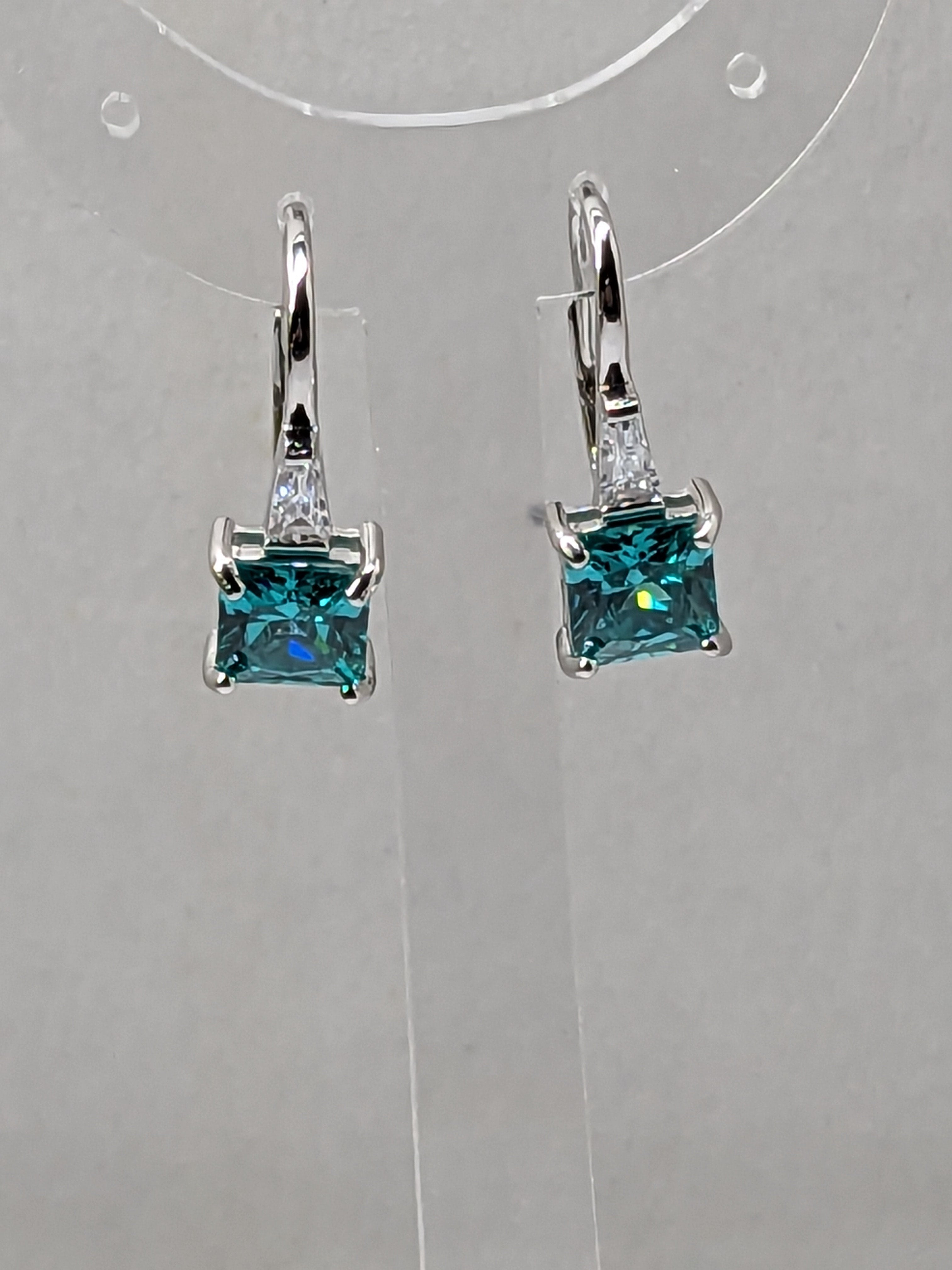 Blue Paraiba Tourmaline aka Deep Teal aka Turquoise Lever back Earrings 2.10ctw