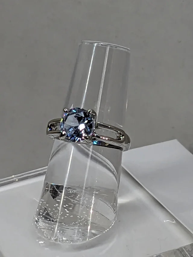 Aquamarine cubic zirconia ring