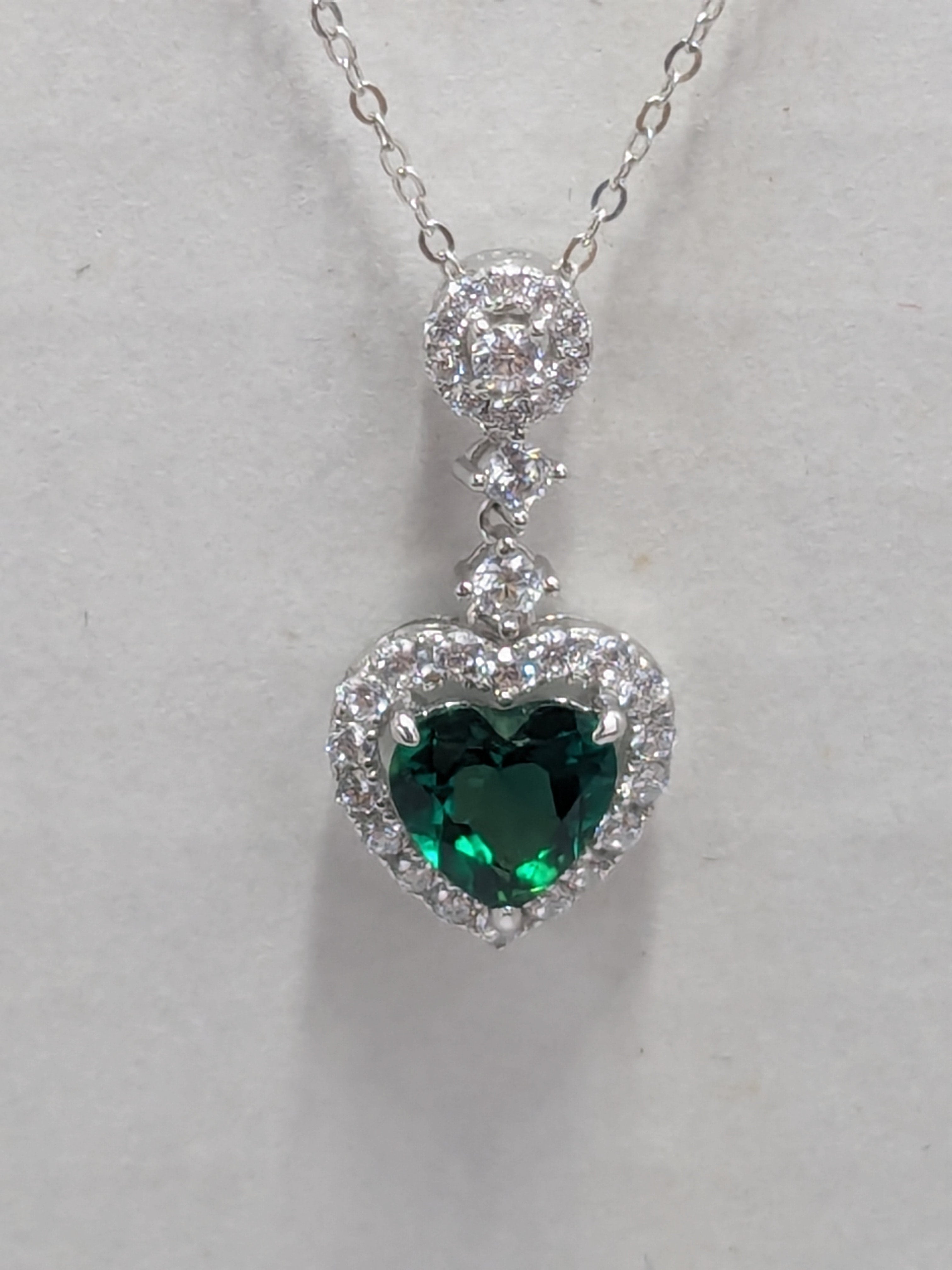 Heart Cut Emerald Necklace
