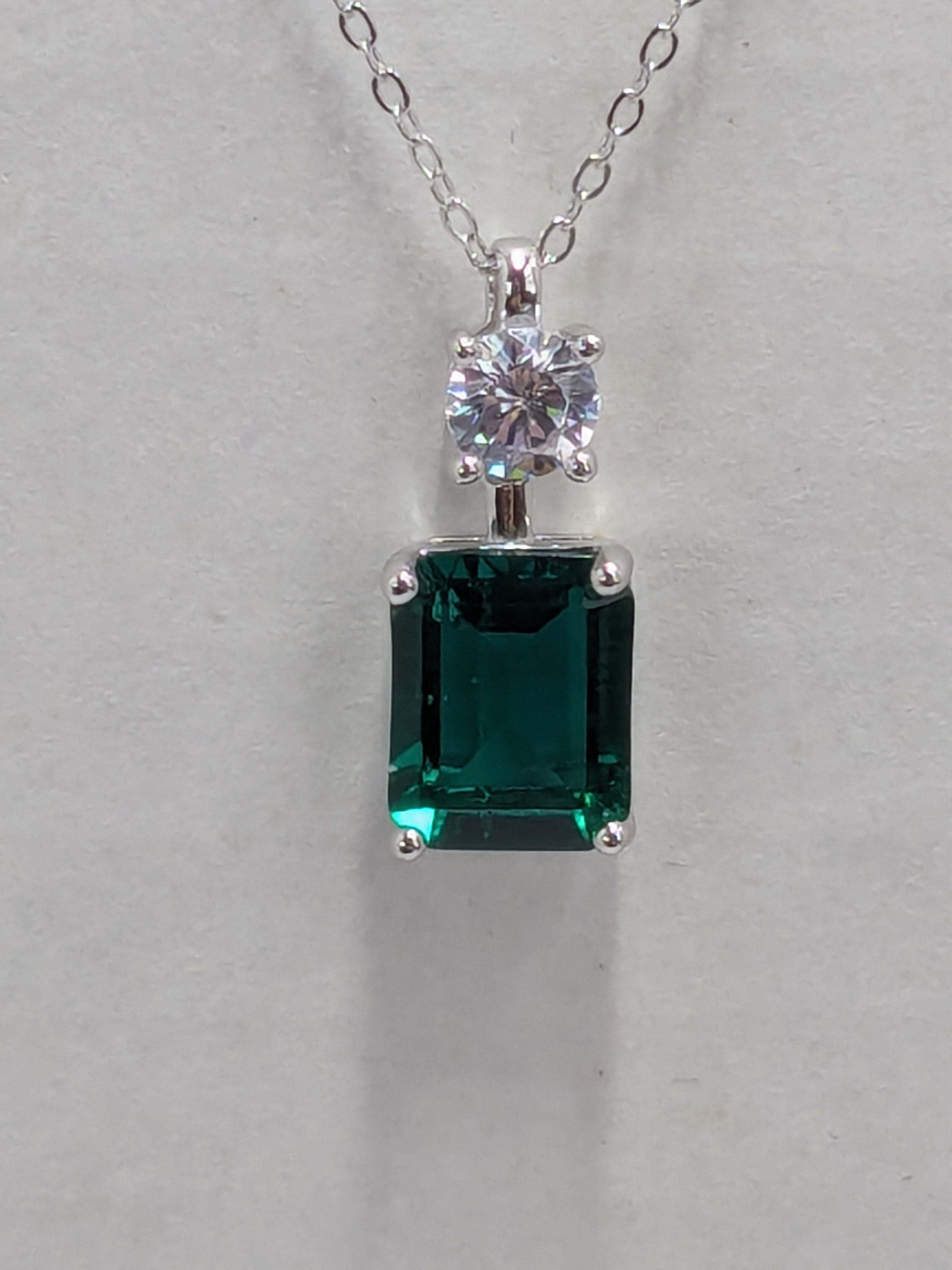 Emerald cut necklace
