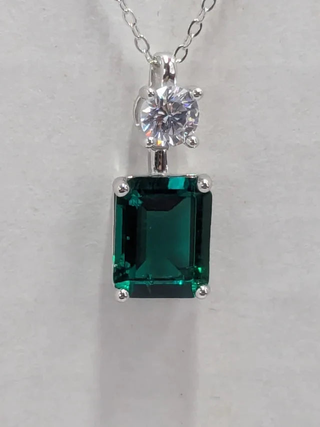Emerald cut necklace
