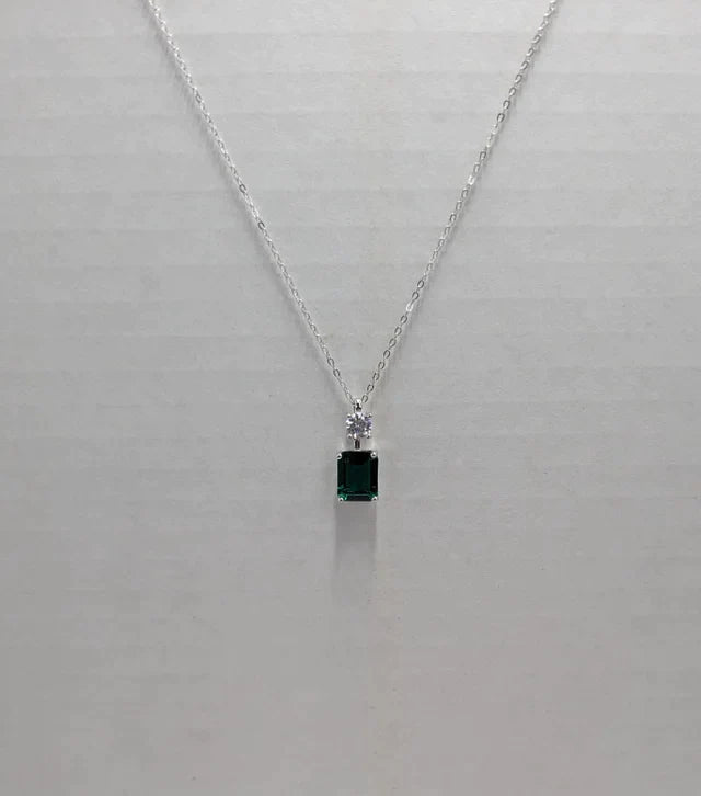 Emerald cut necklace
