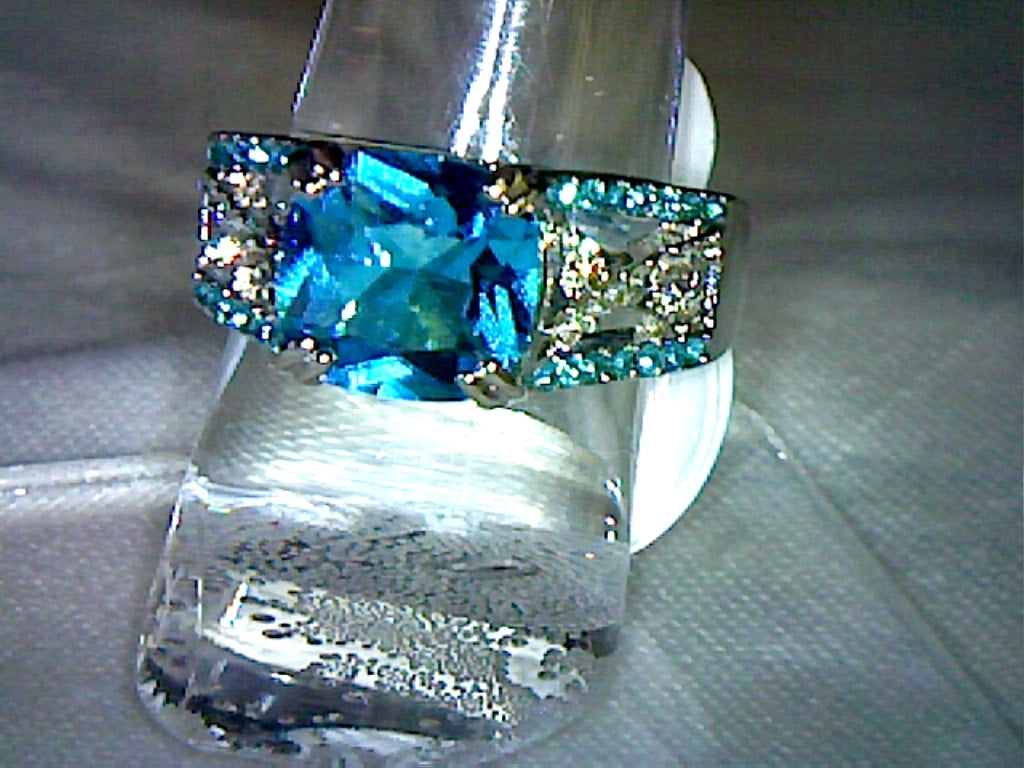 Blue Cubic Zirconia Bling Ring size 9