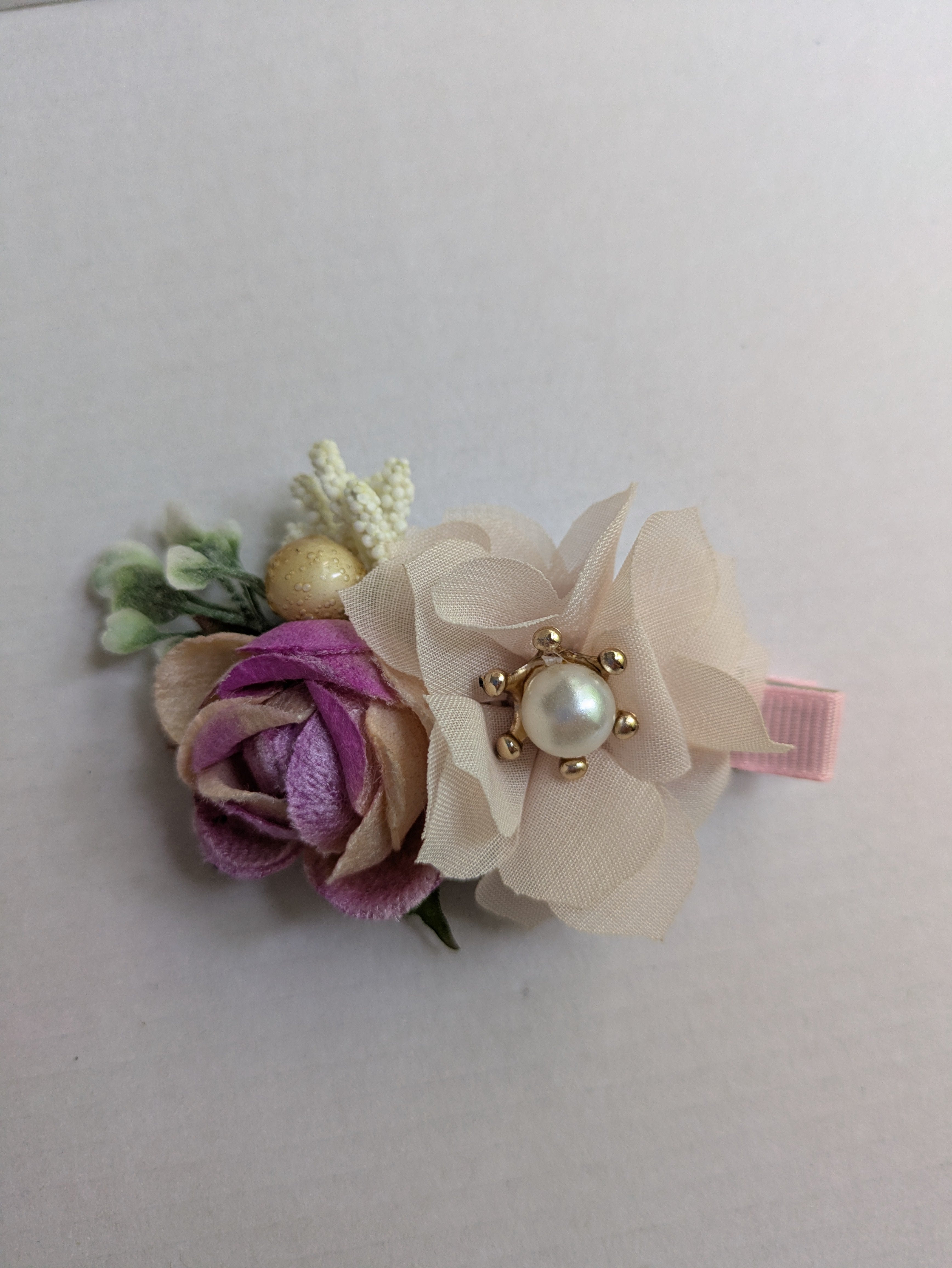 Pink Scarf with Blue Peonies, Hair Clip, 1ct Necklace, Perfume Sample - Bundle B