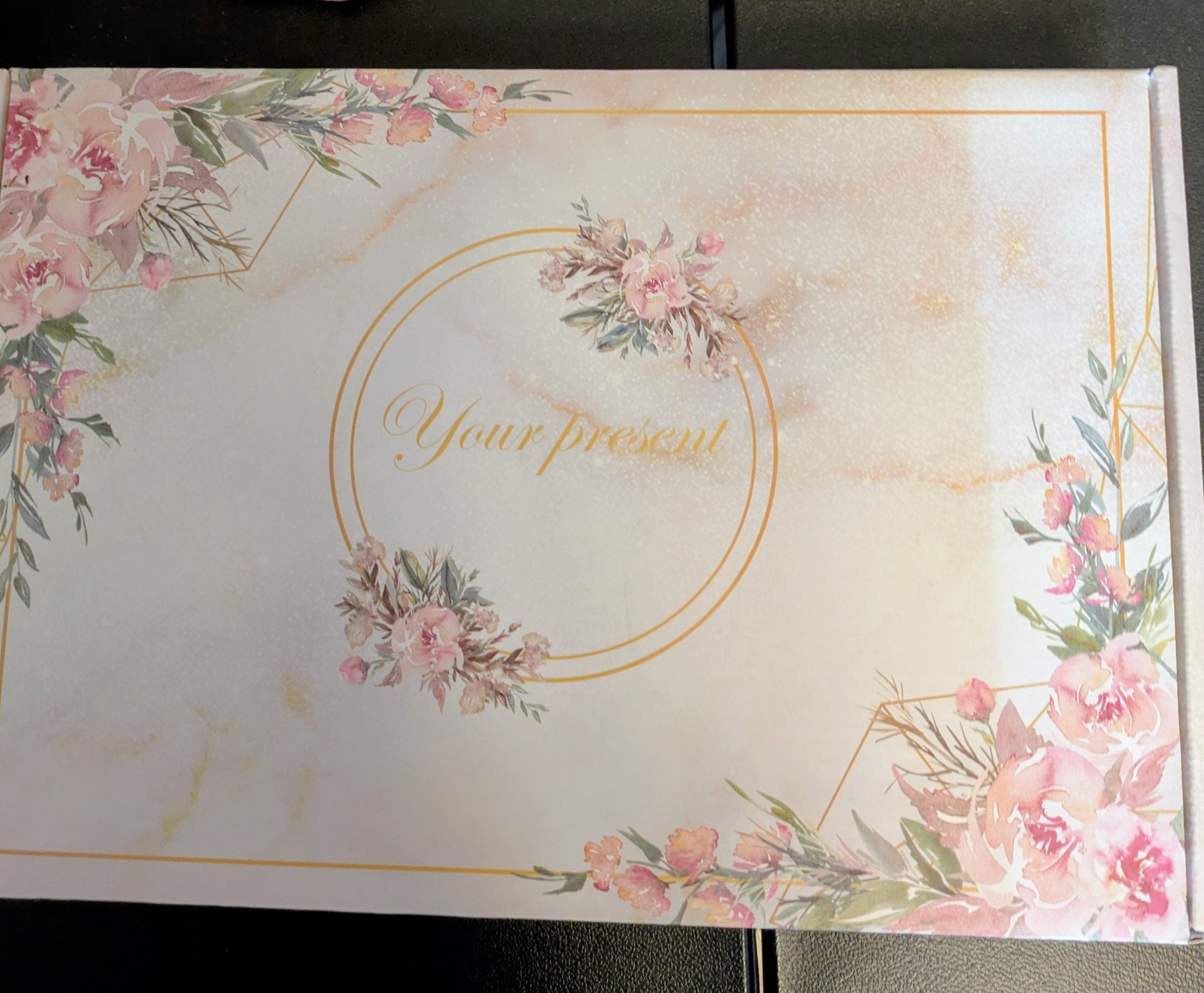 White Scarf with Pink & Brown Flowers, Hair Comb, Perfume Sample - Bundle Y