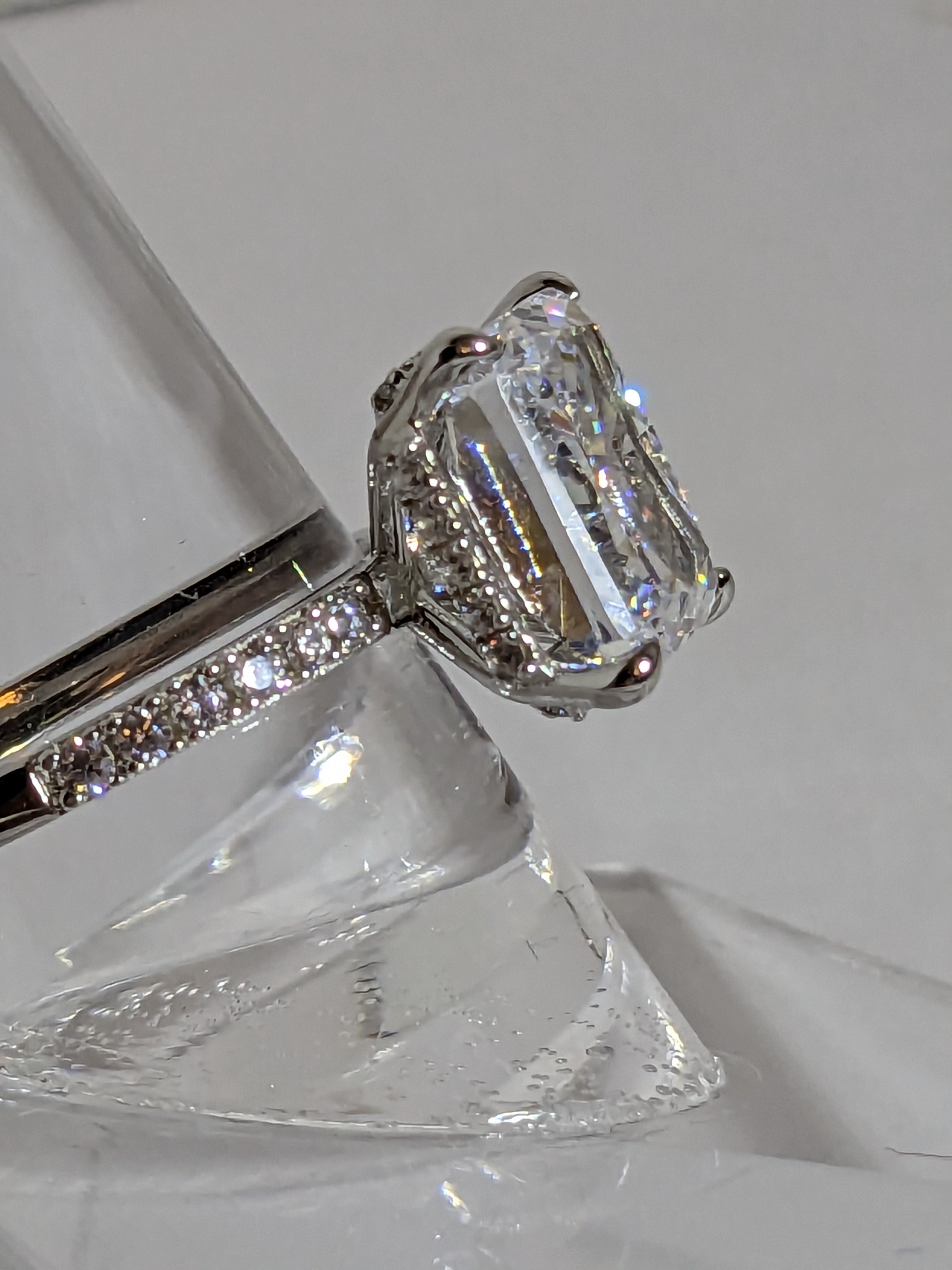 Lab grown Princess Cut High Carbon Gemstone Ring 2.3ct size 7