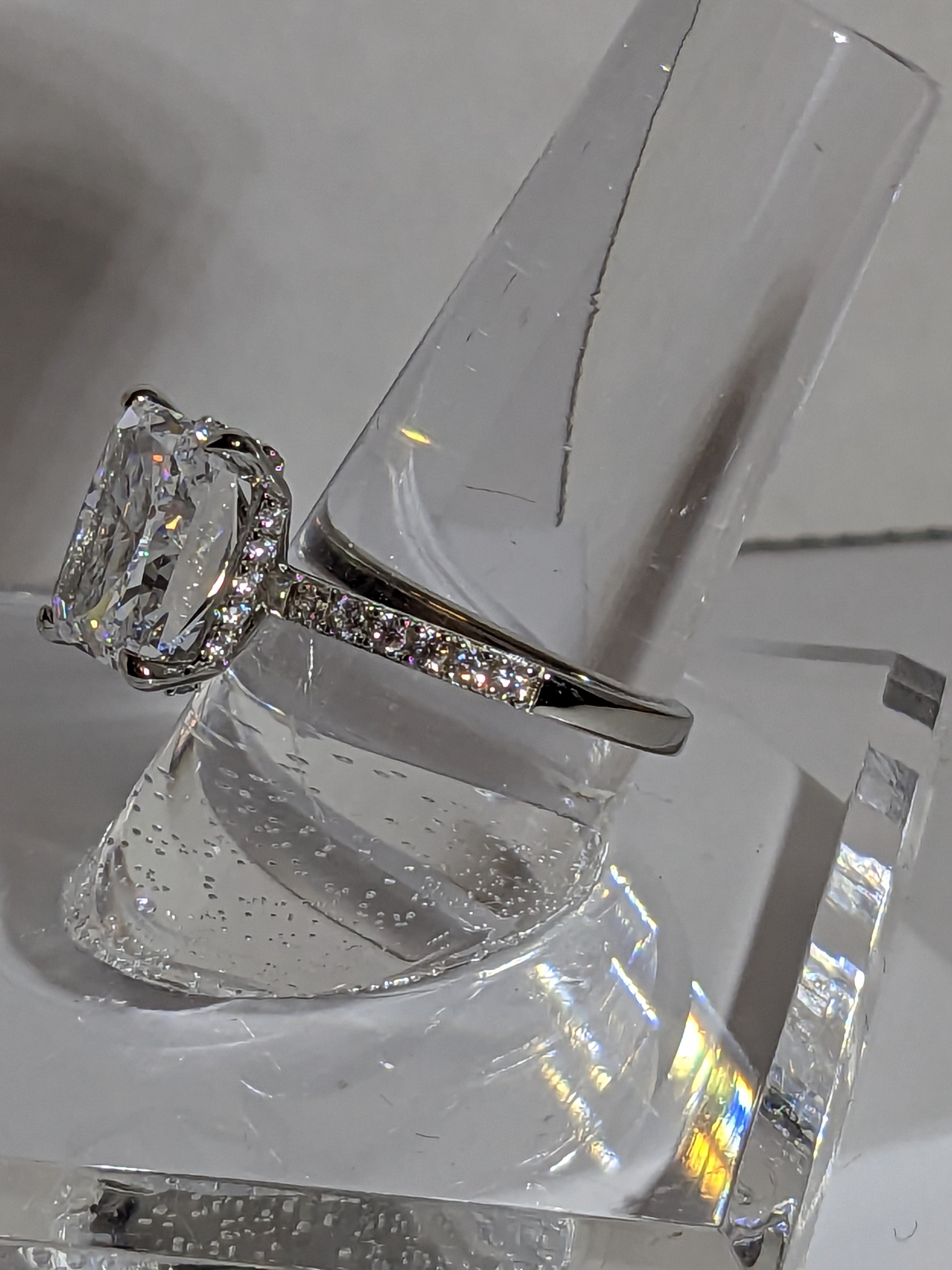 Lab grown Princess Cut High Carbon Gemstone Ring 2.3ct size 7
