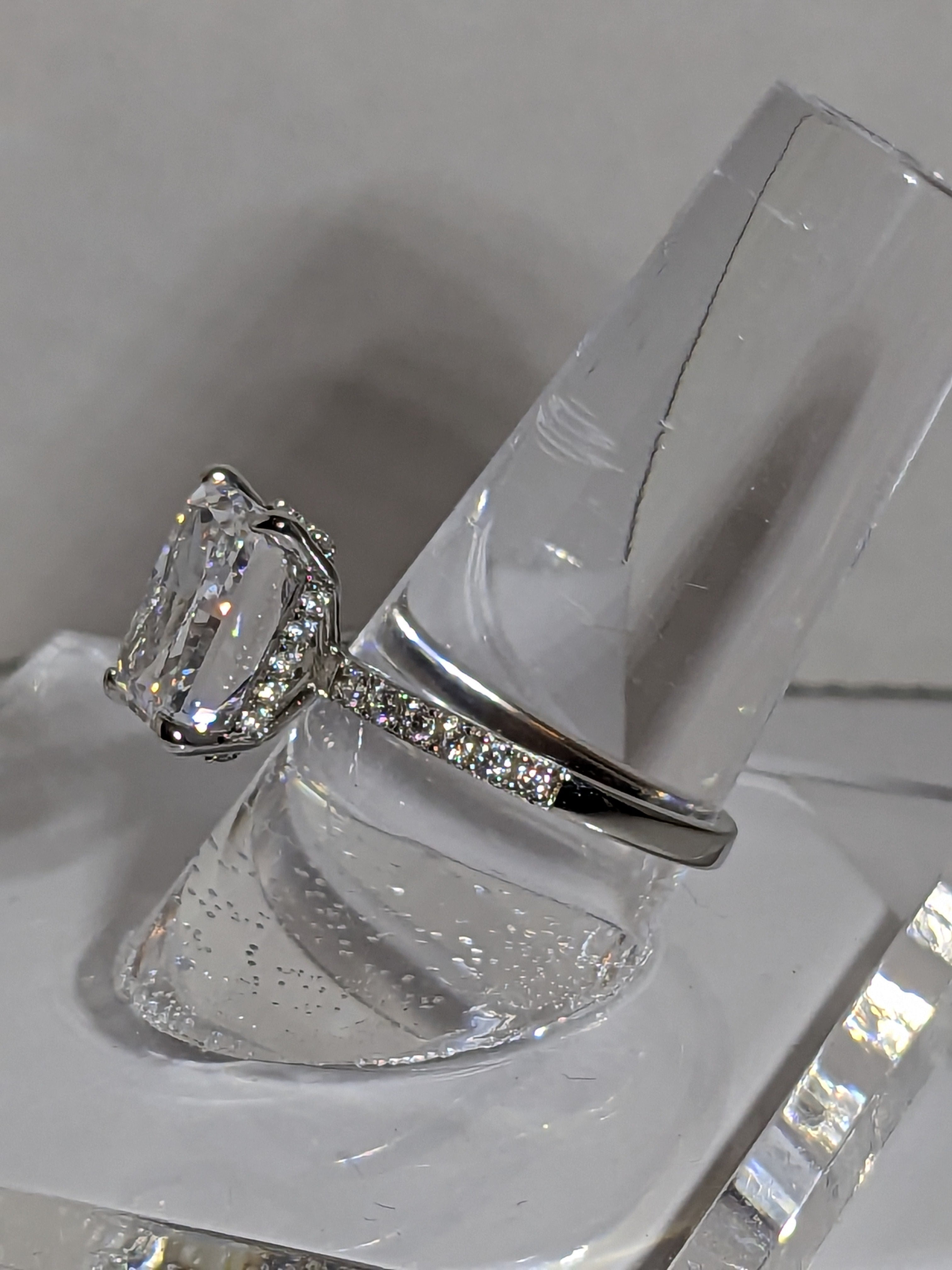 Lab grown Princess Cut High Carbon Gemstone Ring 2.3ct size 7