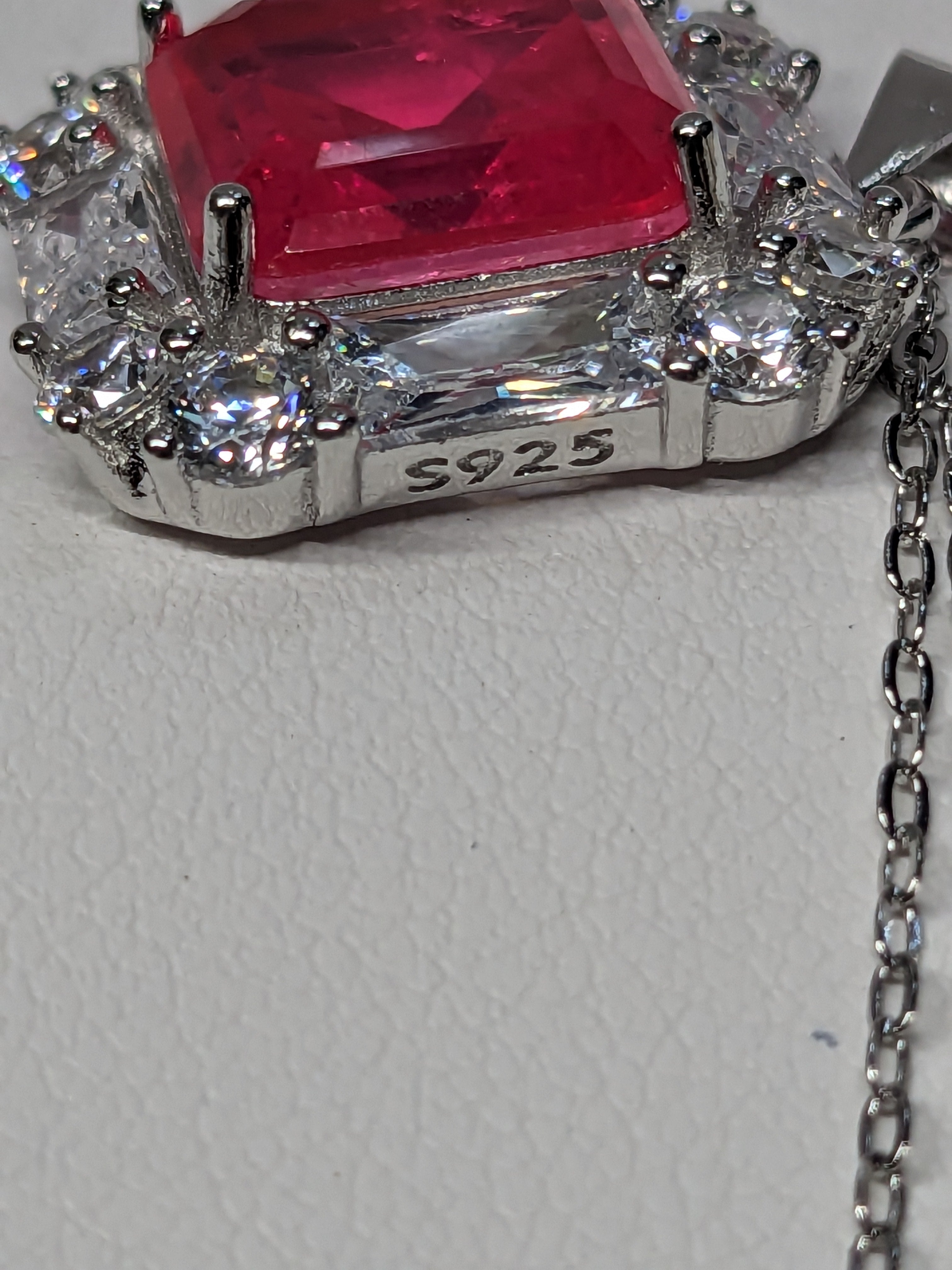 Natural Pink Tourmaline Necklace with Zircon Accents 6.3CTTW