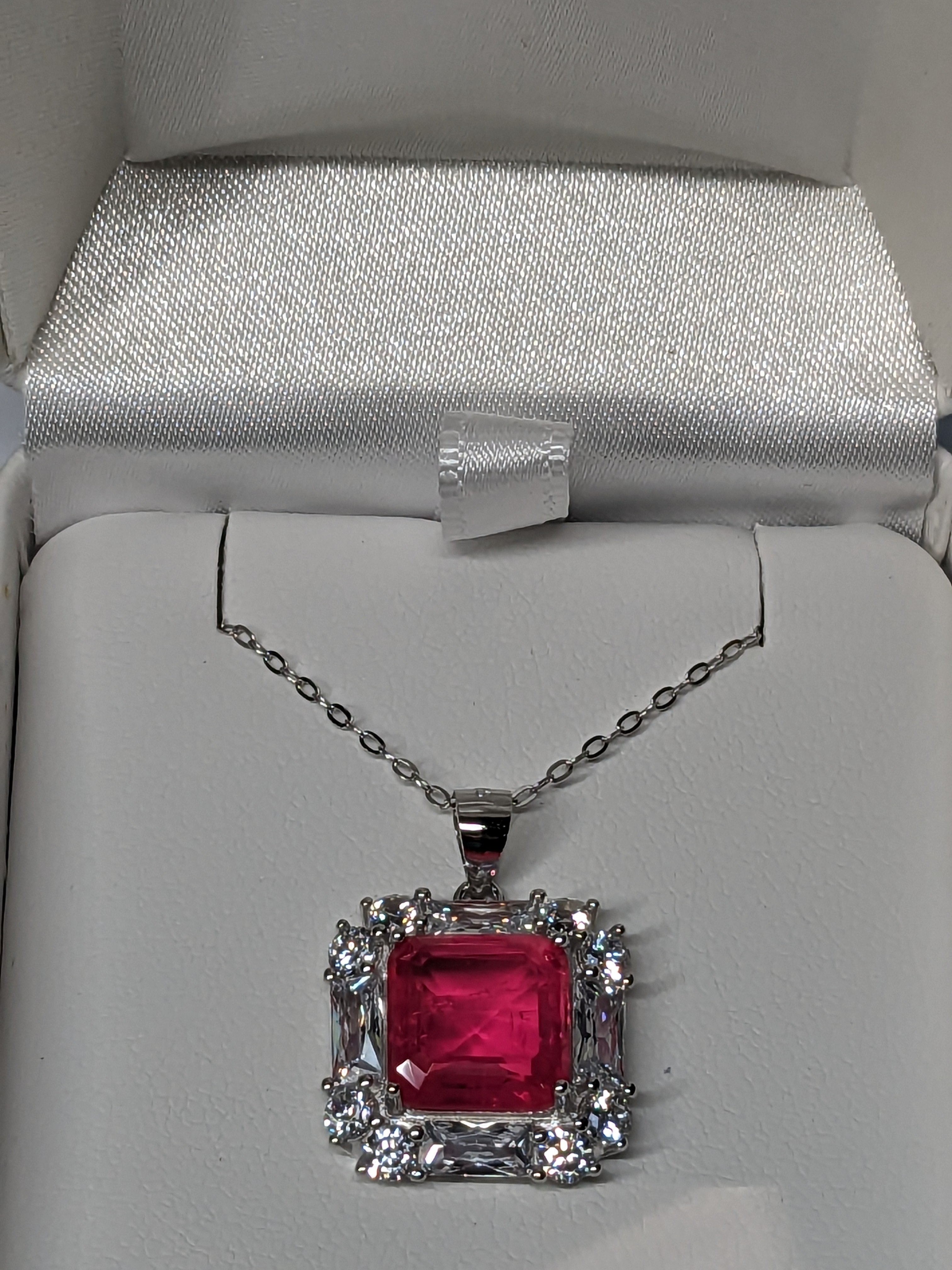 Natural Pink Tourmaline Necklace with Zircon Accents 6.3CTTW