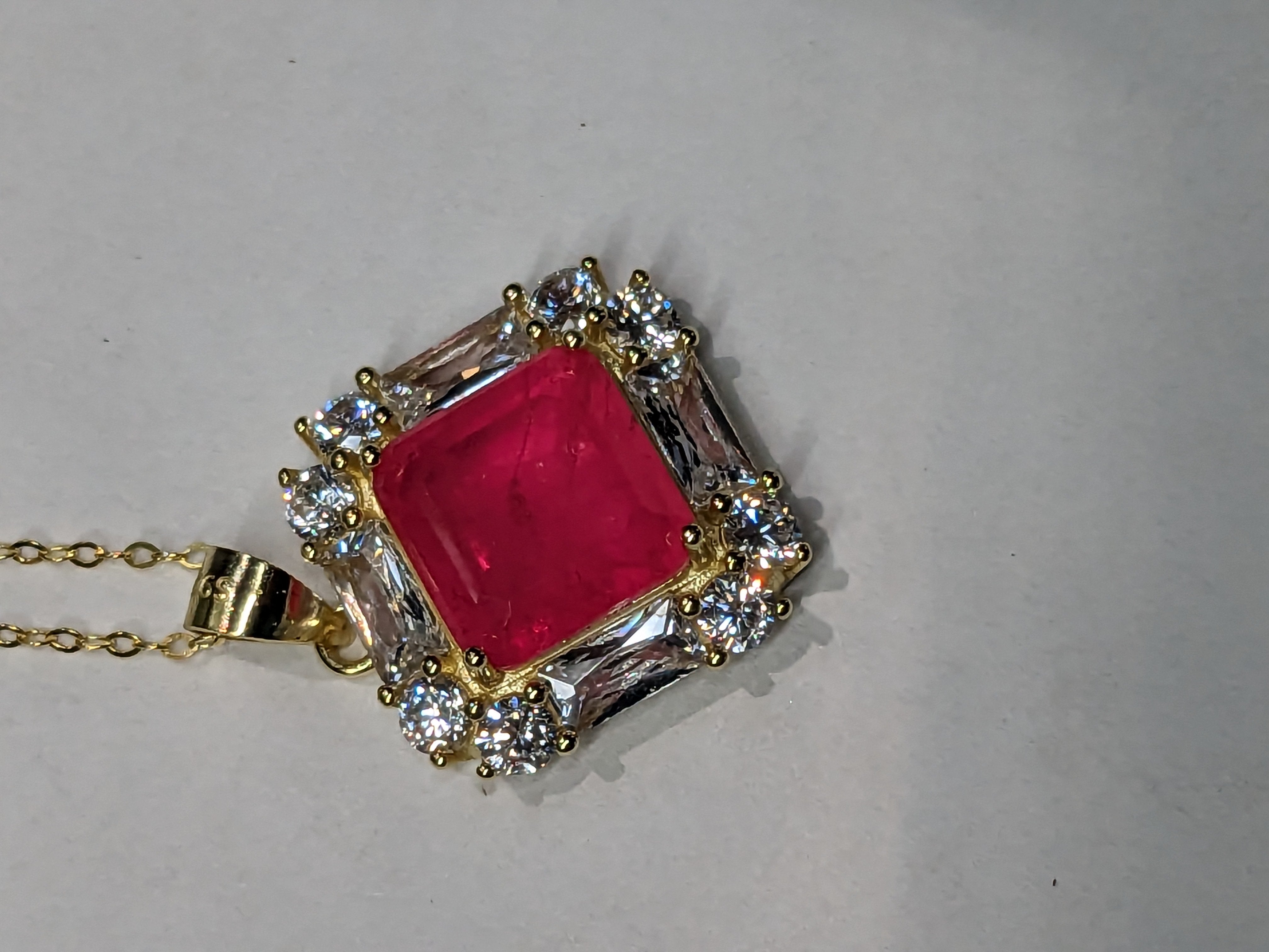 Natural Pink Tourmaline Necklace with Zircon Accents 6.3CTTW