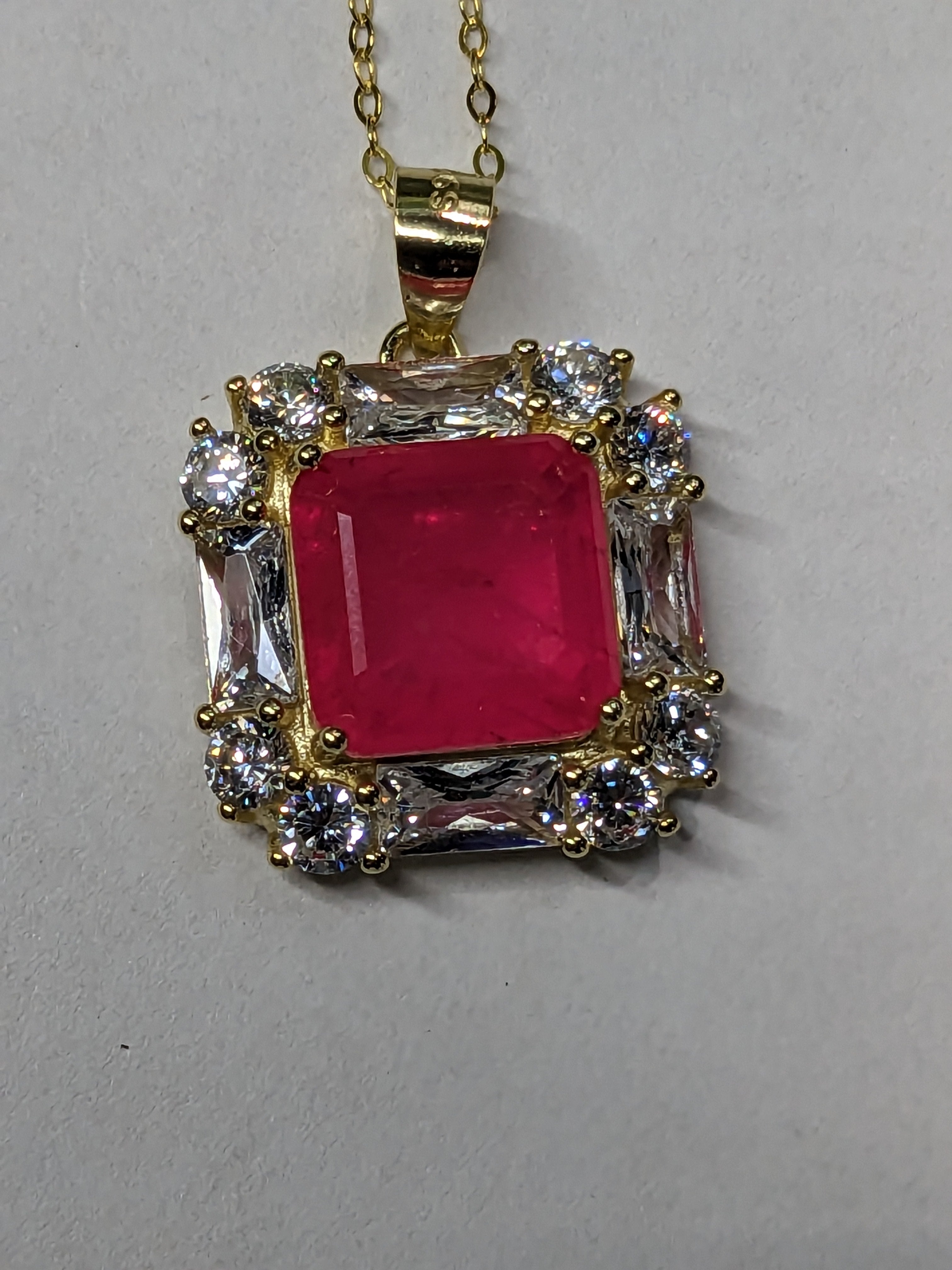 Natural Pink Tourmaline Necklace with Zircon Accents 6.3CTTW