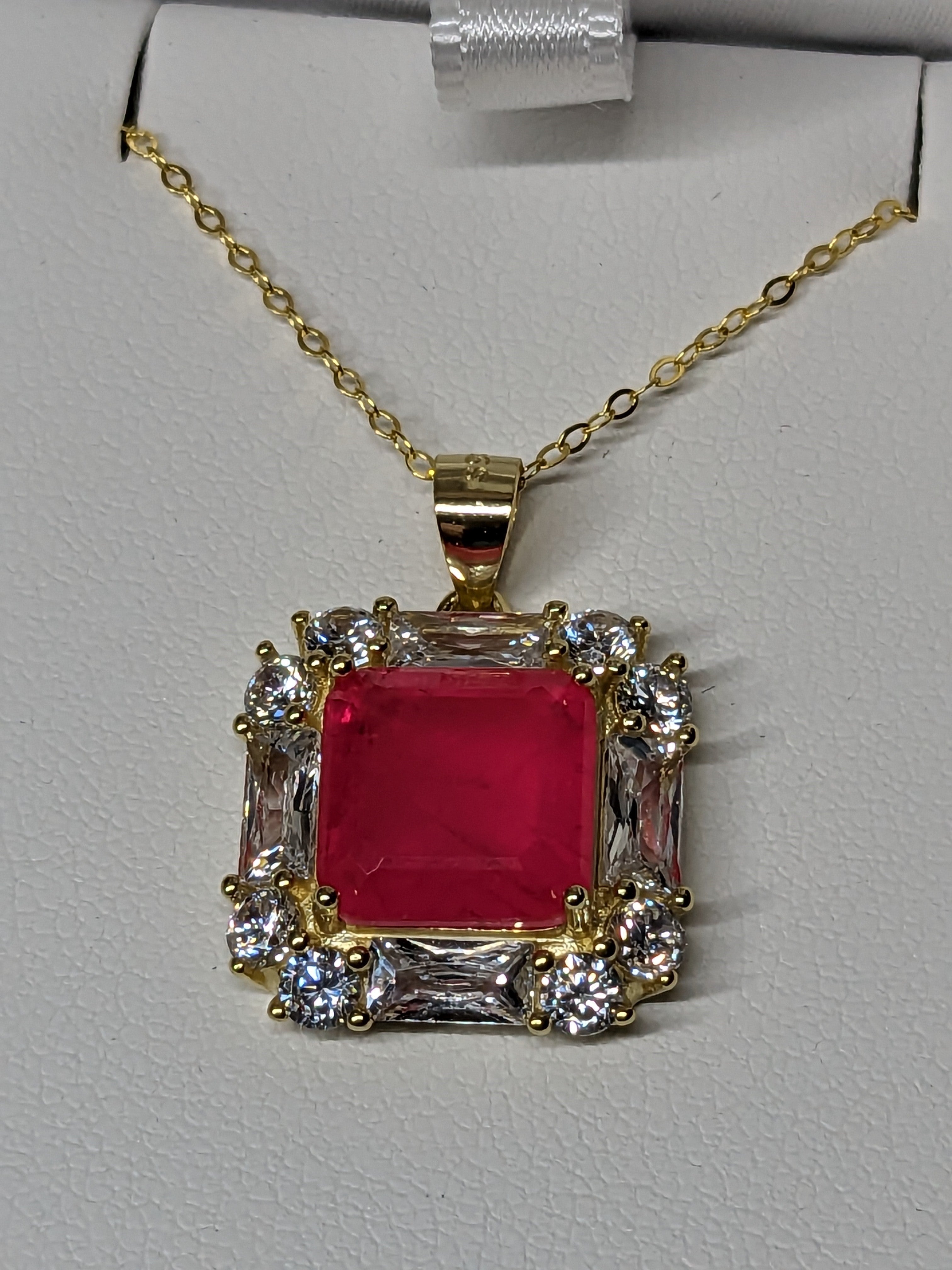 Natural Pink Tourmaline Necklace with Zircon Accents 6.3CTTW