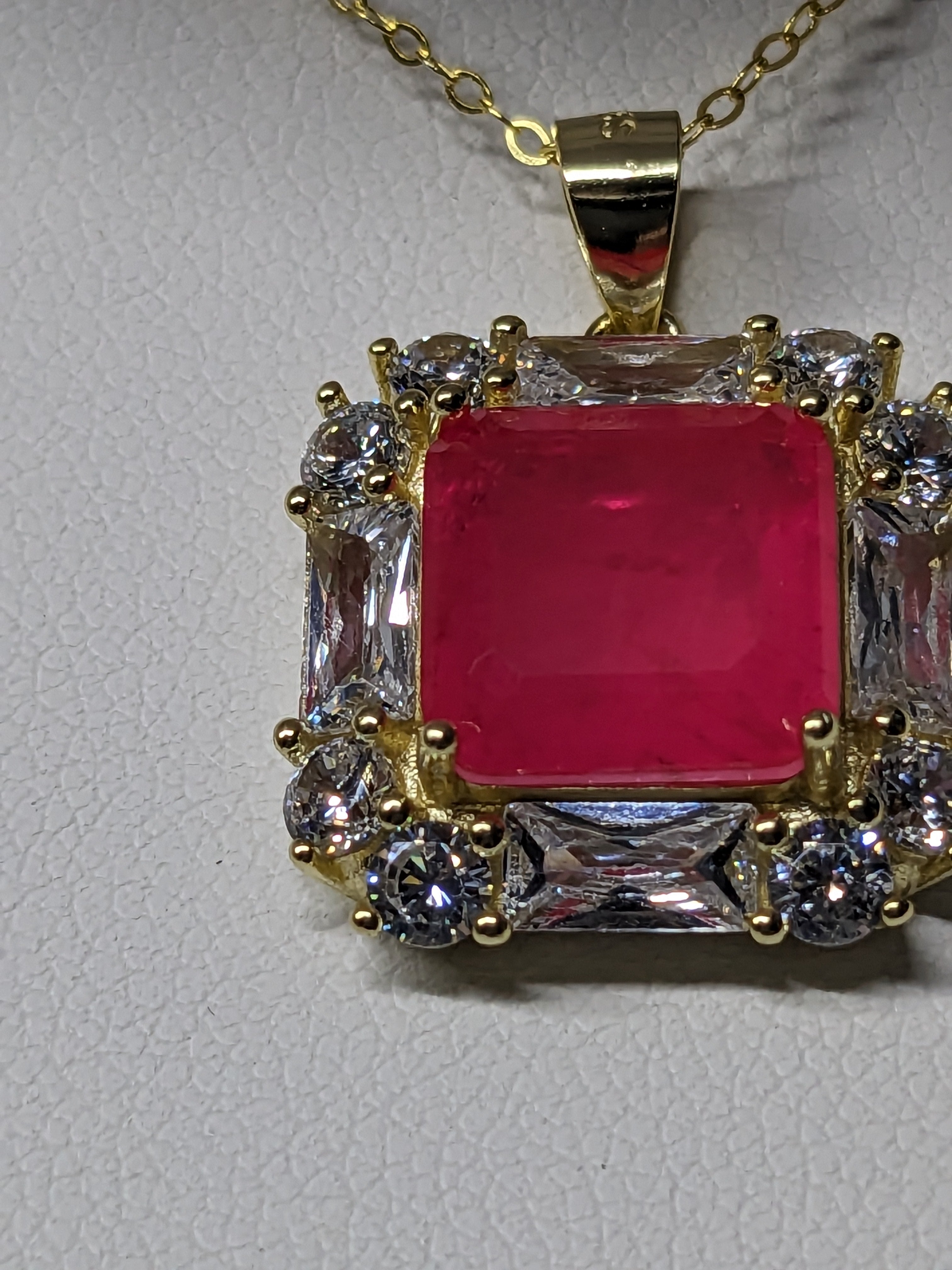 Natural Pink Tourmaline Necklace with Zircon Accents 6.3CTTW