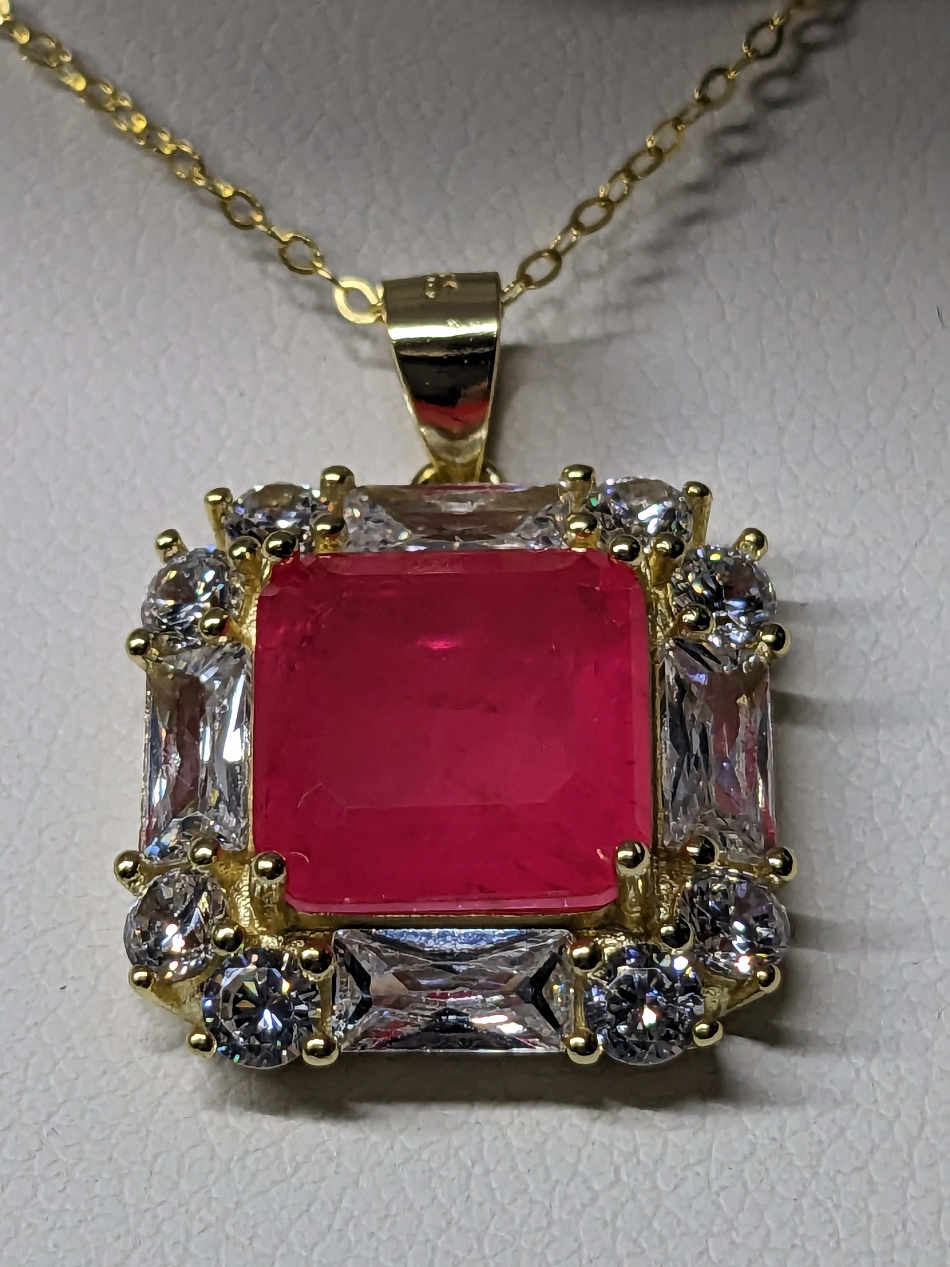 Natural Pink Tourmaline Necklace with Zircon Accents 6.3CTTW