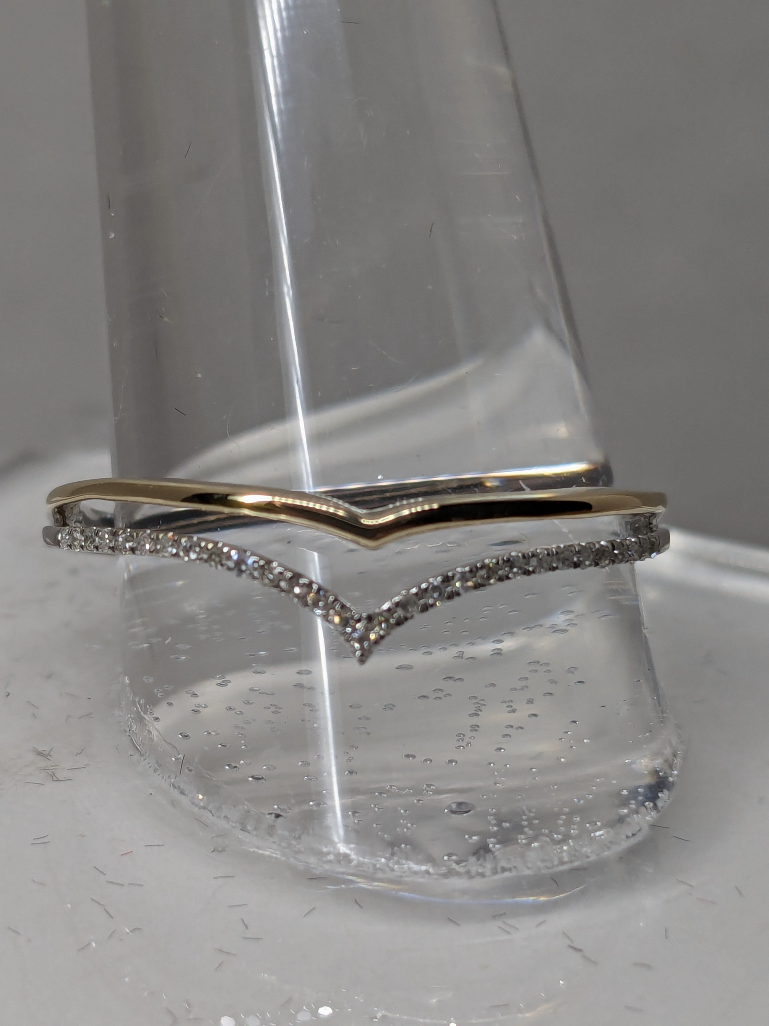 0.2ct Natural Diamond Chevron Ring set in 14kt Solid Gold