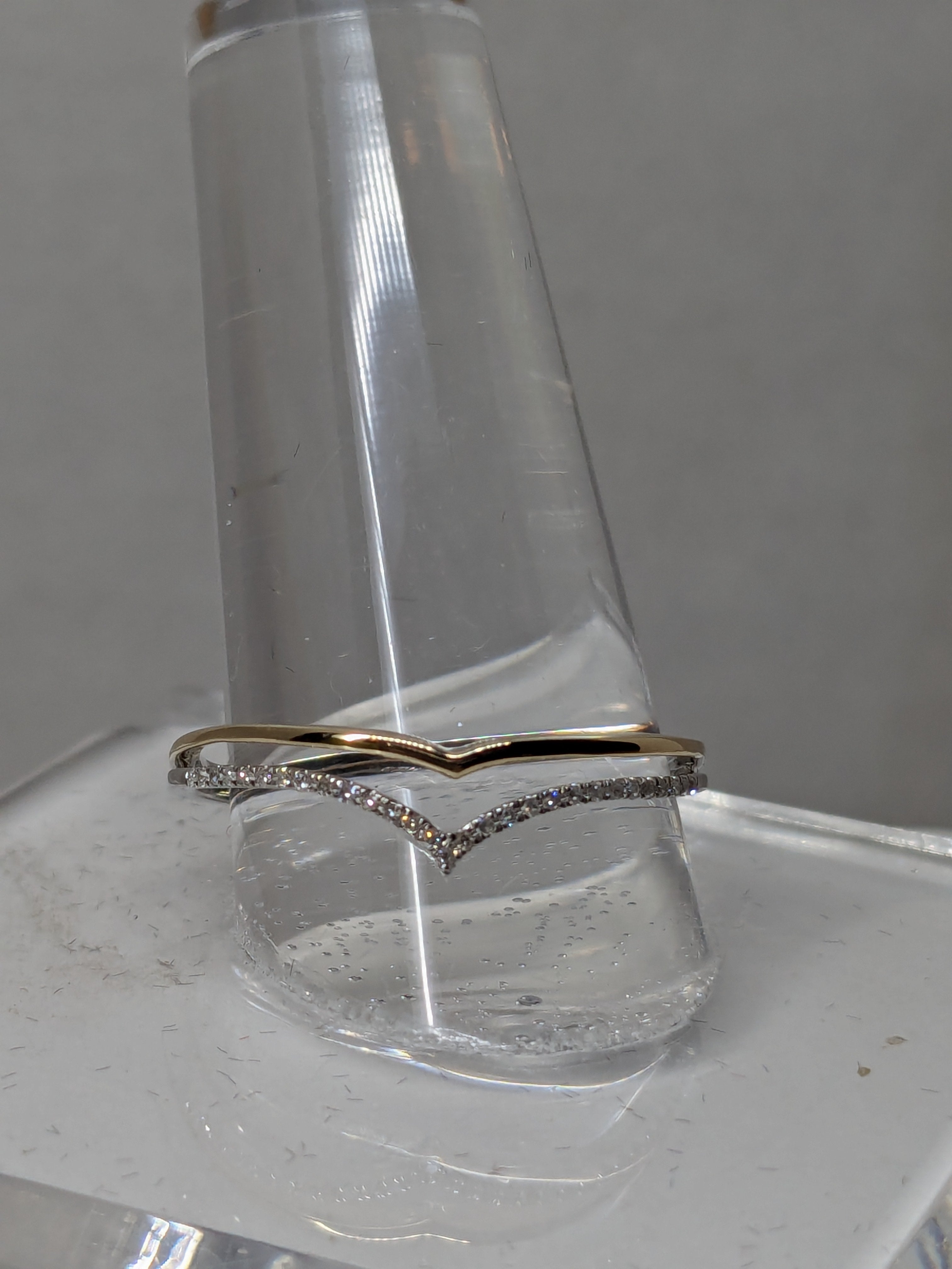 0.2ct Natural Diamond Chevron Ring set in 14kt Solid Gold
