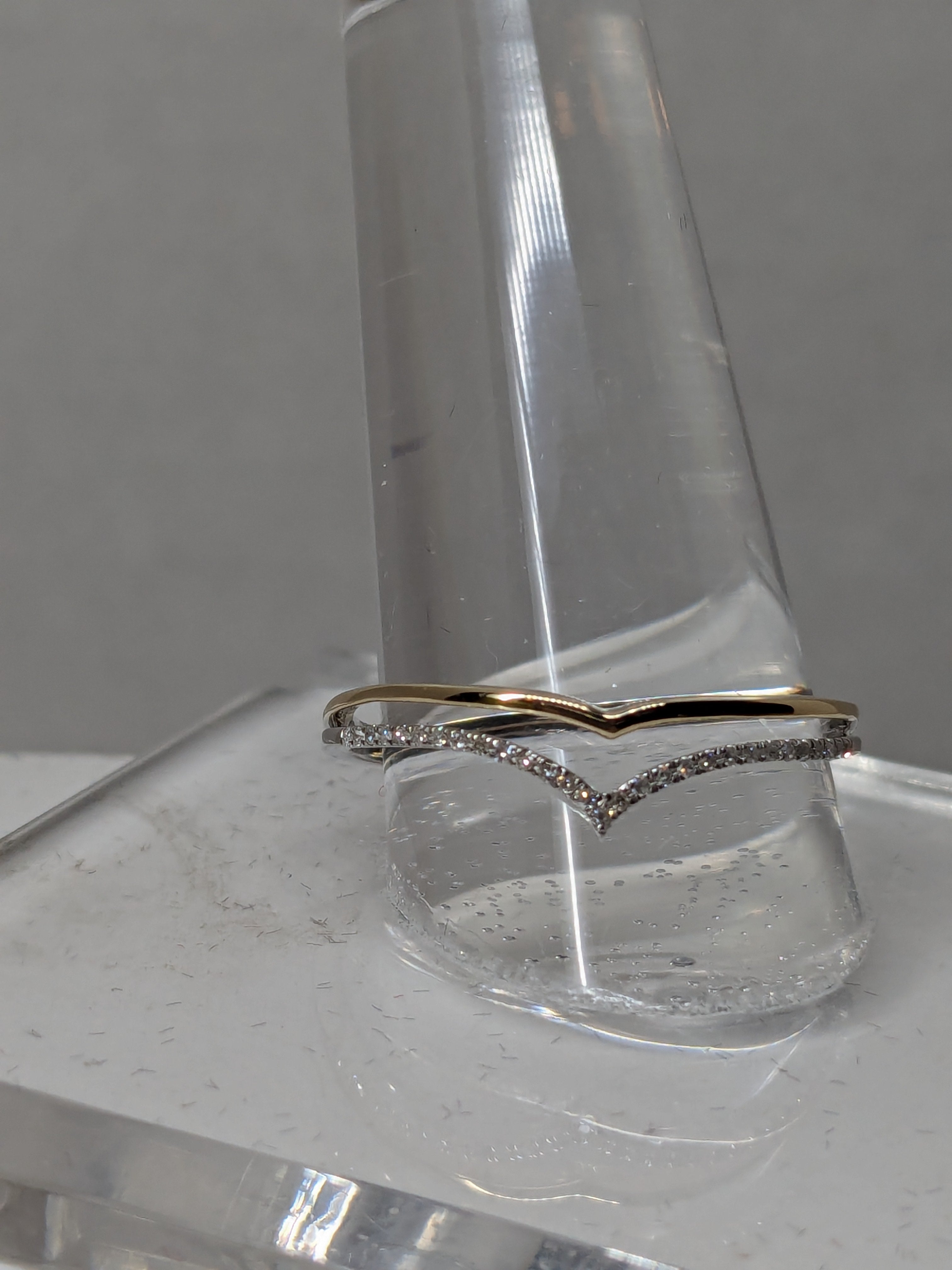 0.2ct Natural Diamond Chevron Ring set in 14kt Solid Gold