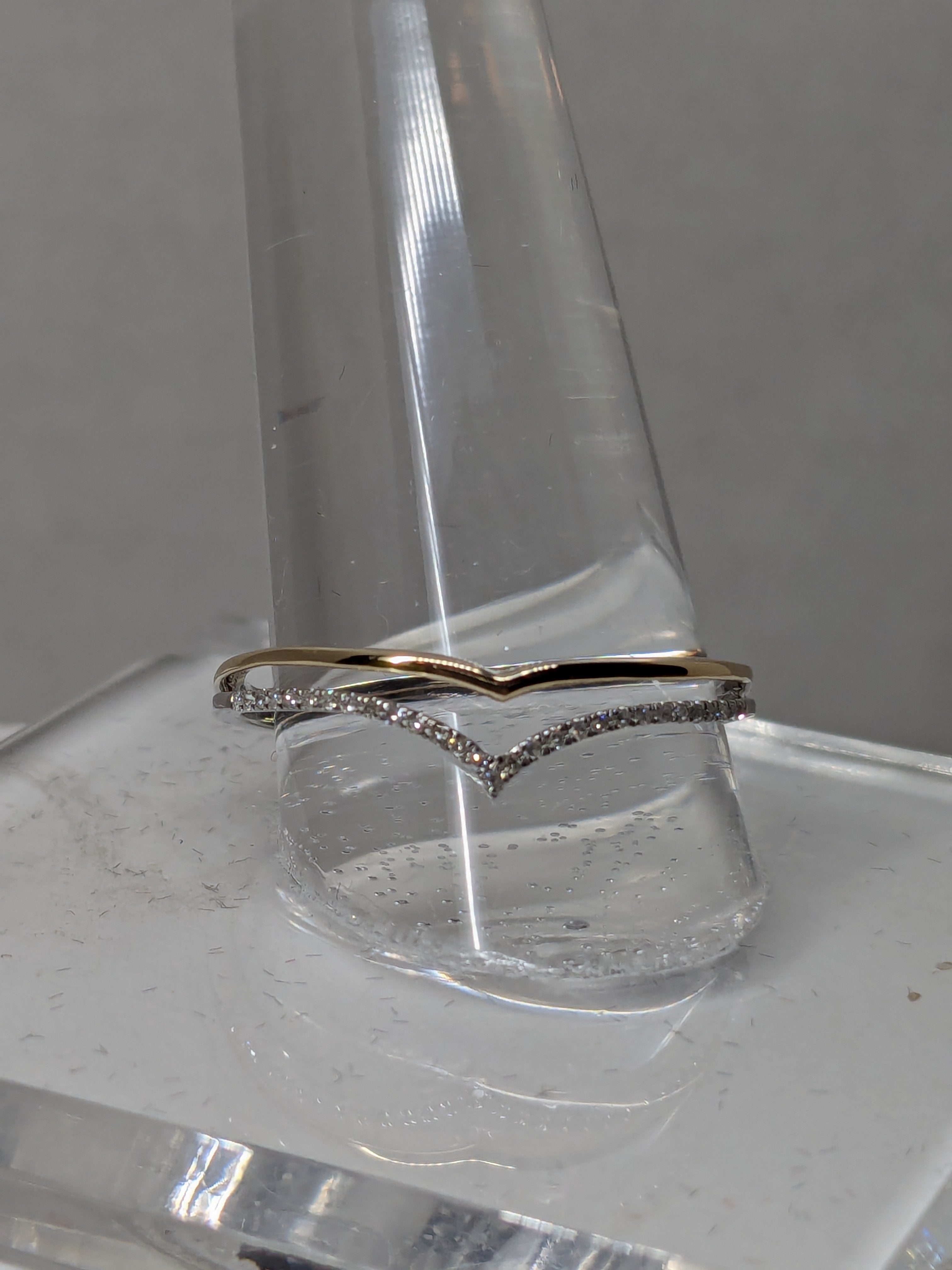 0.2ct Natural Diamond Chevron Ring set in 14kt Solid Gold