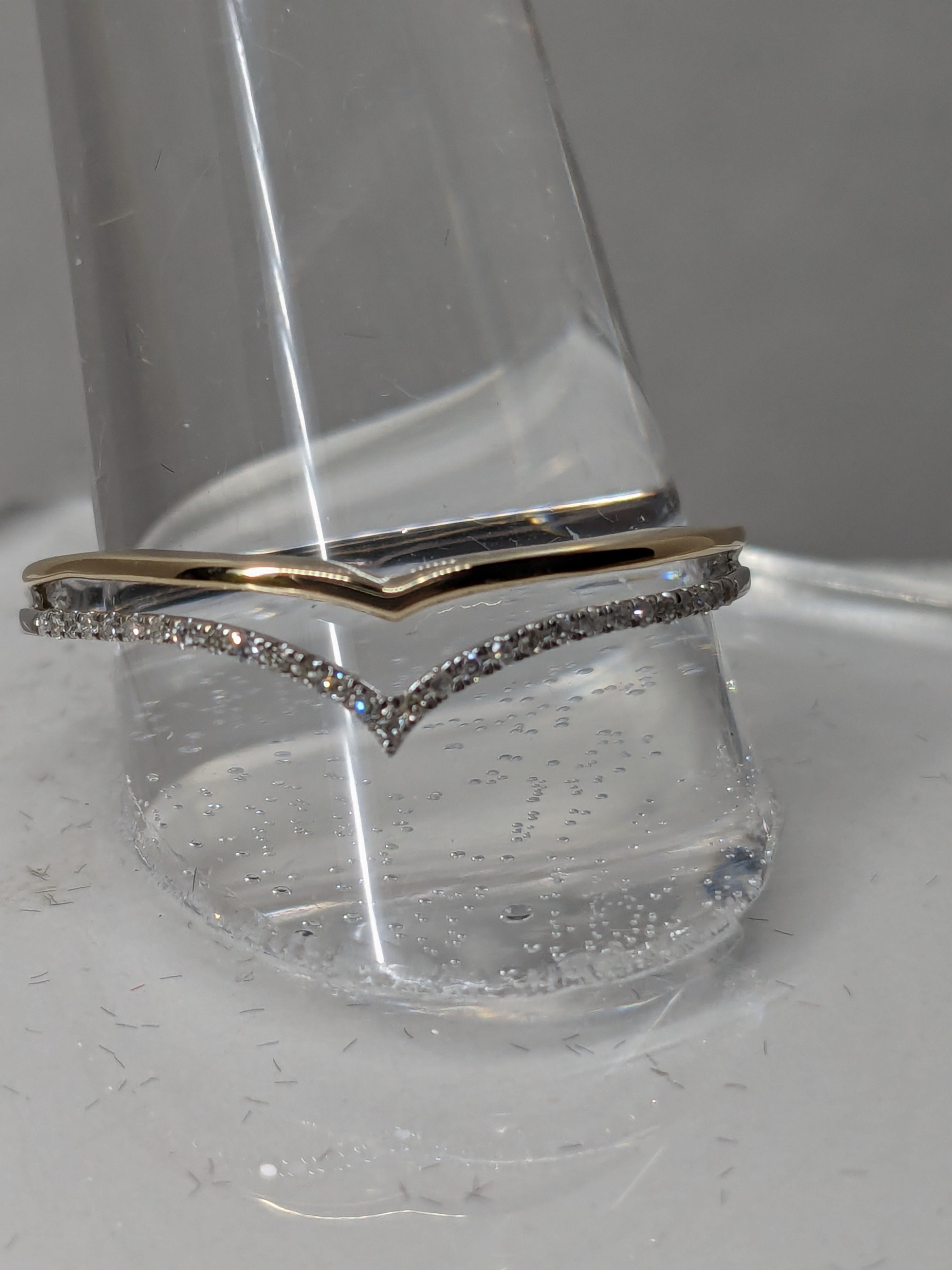 0.2ct Natural Diamond Chevron Ring set in 14kt Solid Gold