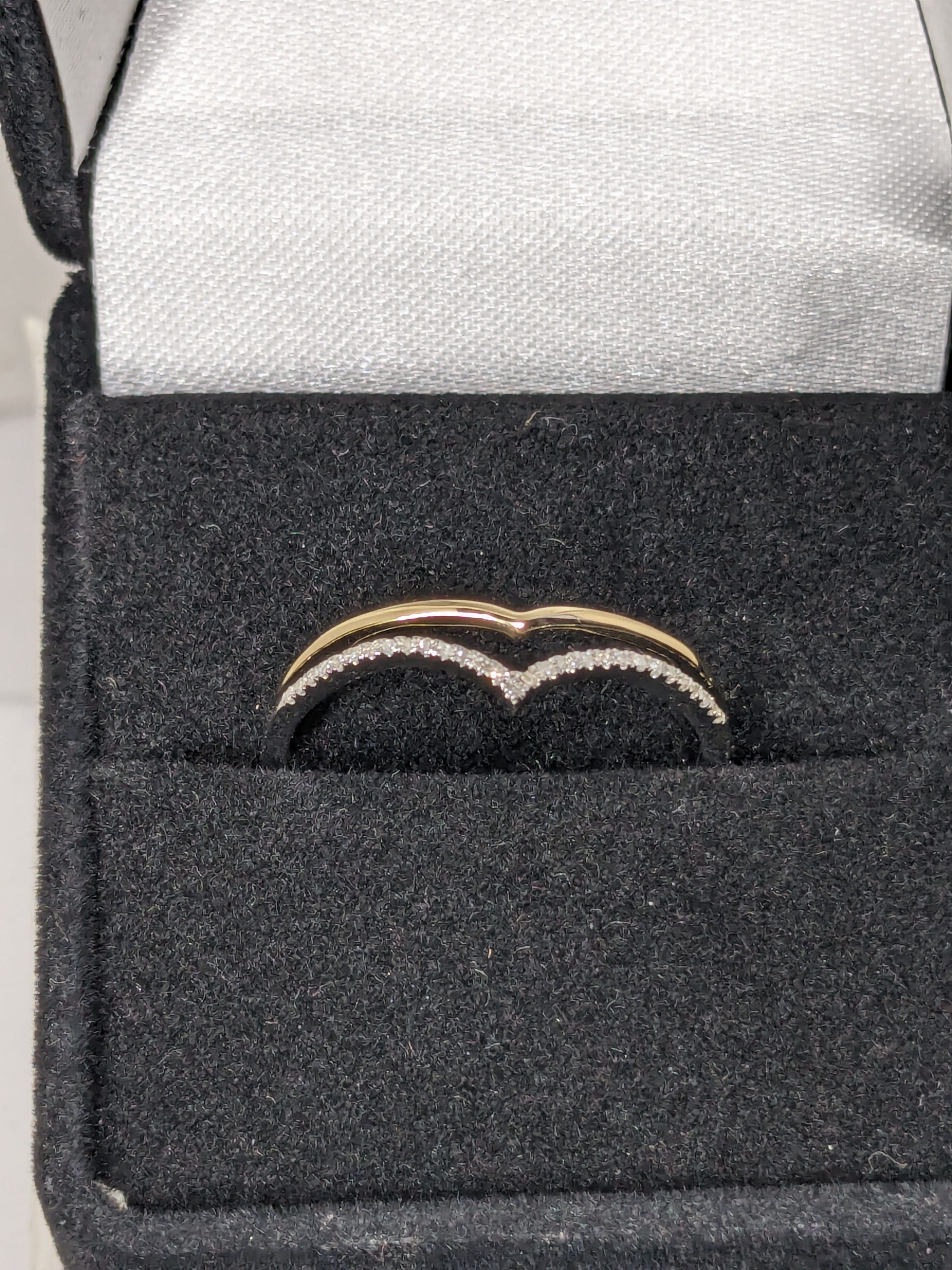 0.2ct Natural Diamond Chevron Ring set in 14kt Solid Gold