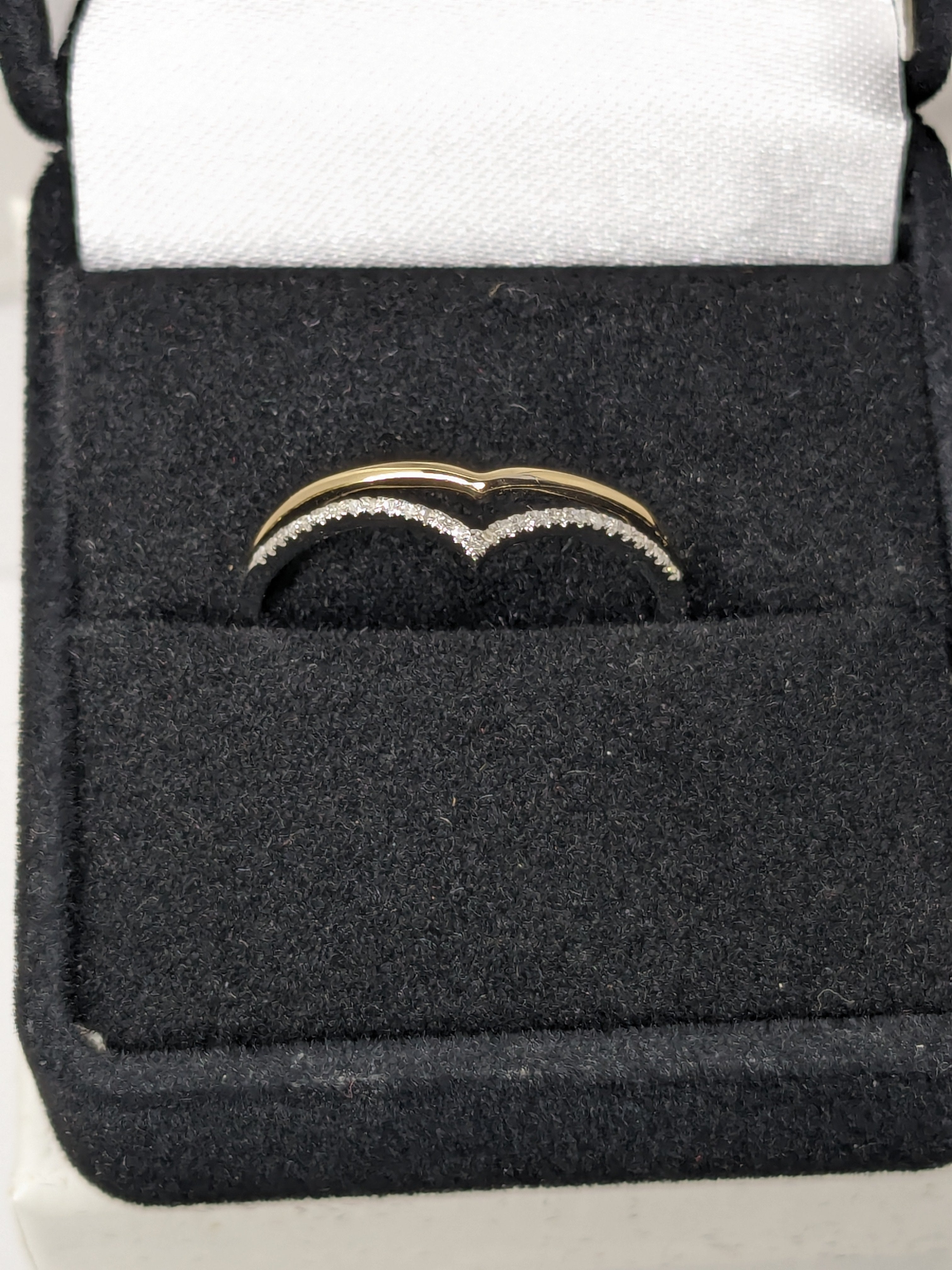 0.2ct Natural Diamond Chevron Ring set in 14kt Solid Gold